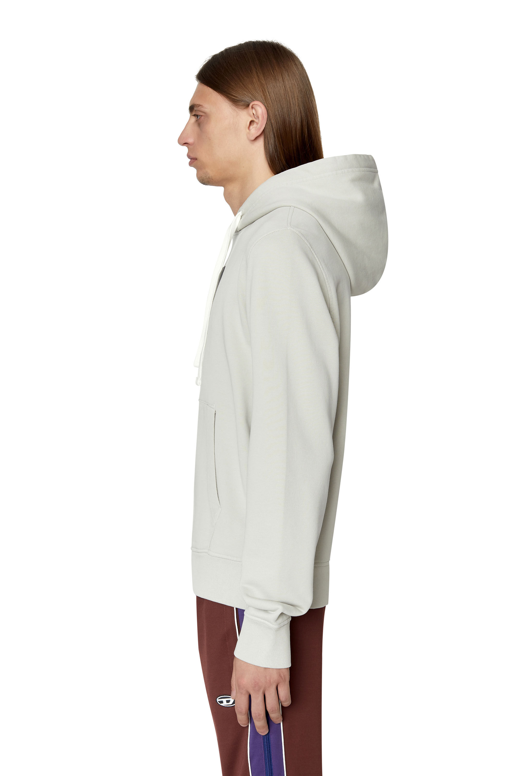 Diesel - S-GINN-HOOD-E2, Male's Hoodie with lenticular fly patch in Grey - 6