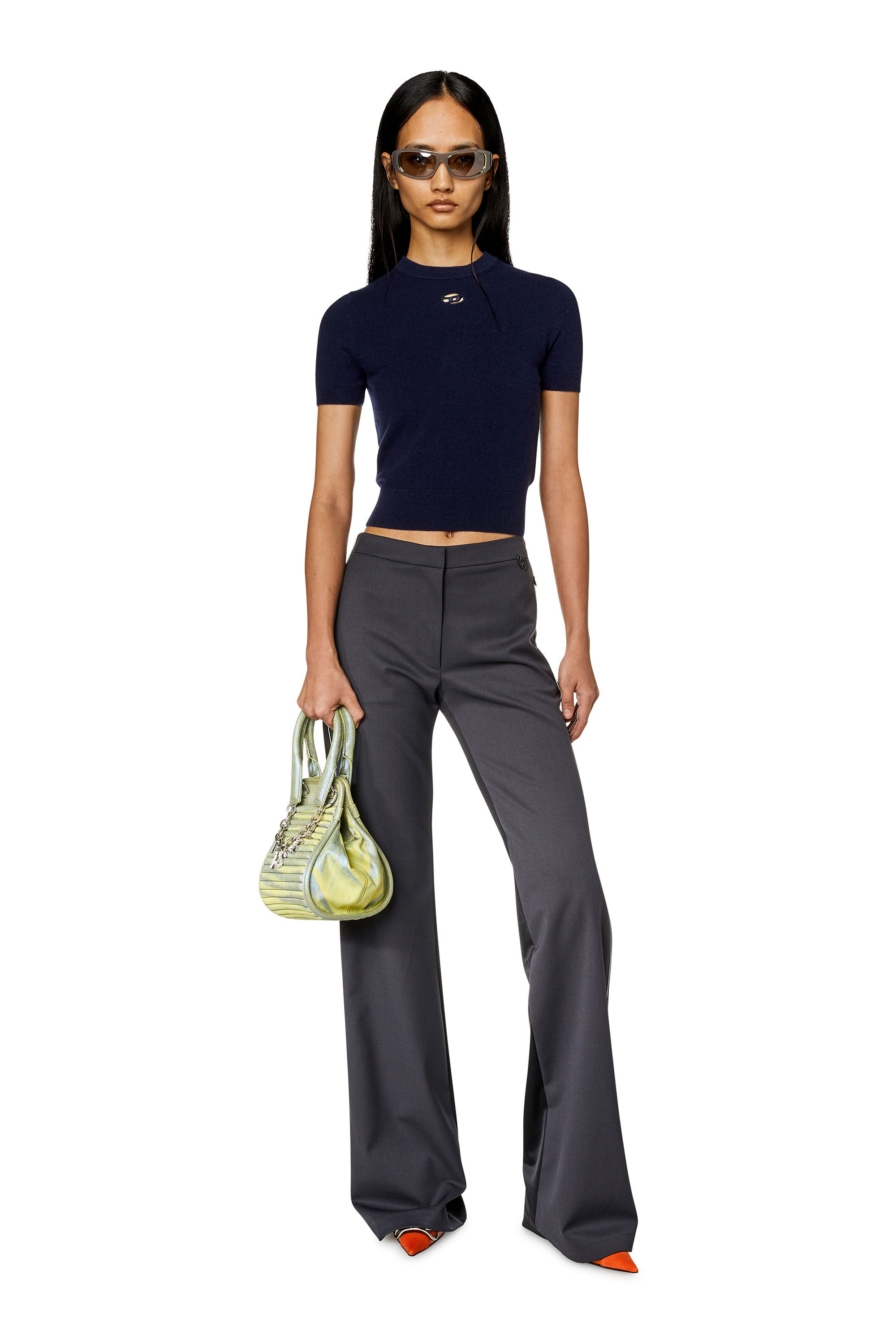 Diesel - M-ARGA, Female's Wool and cashmere top in Dark Blue - 1