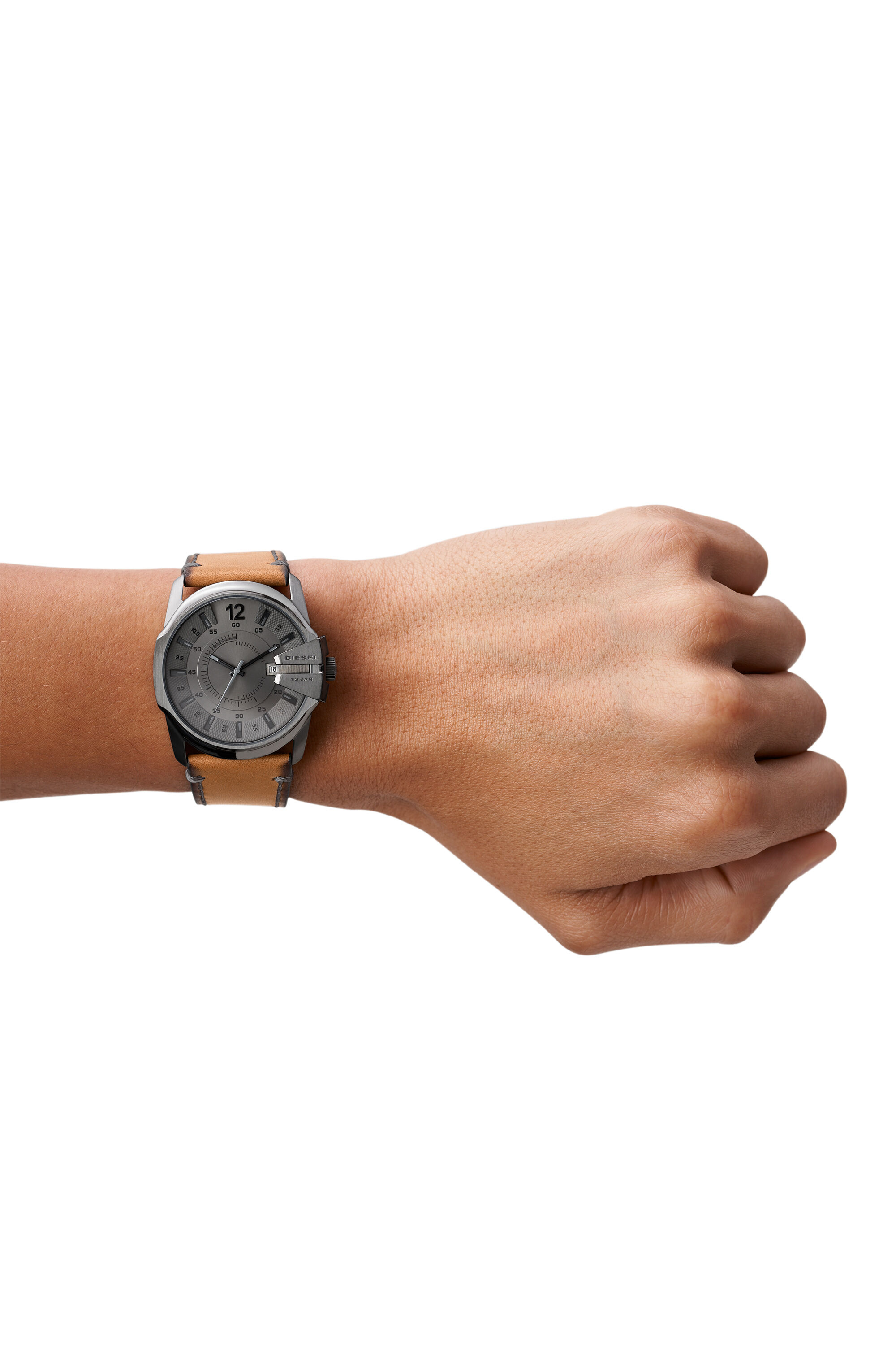 Diesel - DZ1964, Male's Master Chief three-hand brown leather watch in Brown - 4