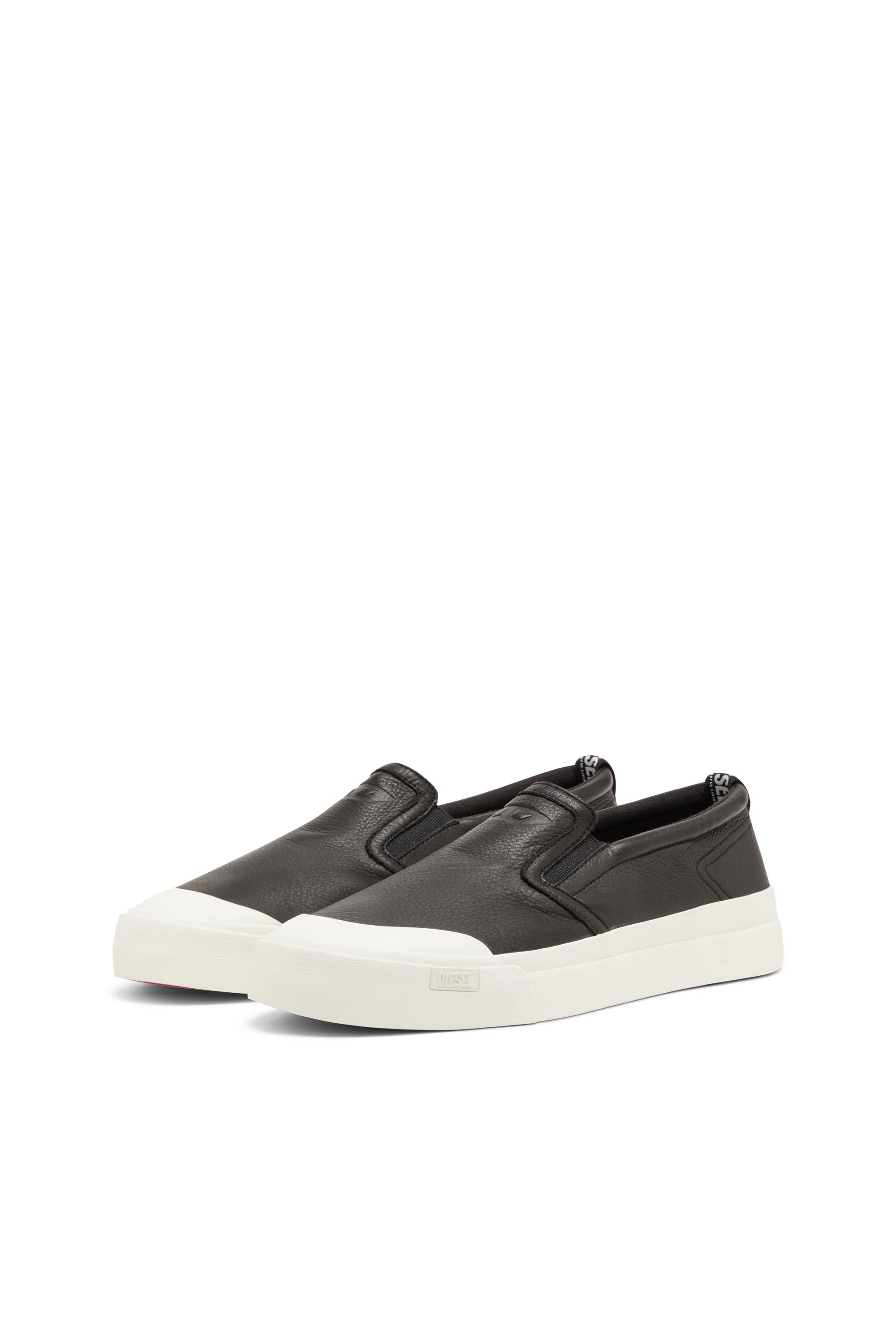 Diesel - S-ATHOS SLIP ON, Male's S-Athos-Slip-on sneakers in plain leather in Black - 8