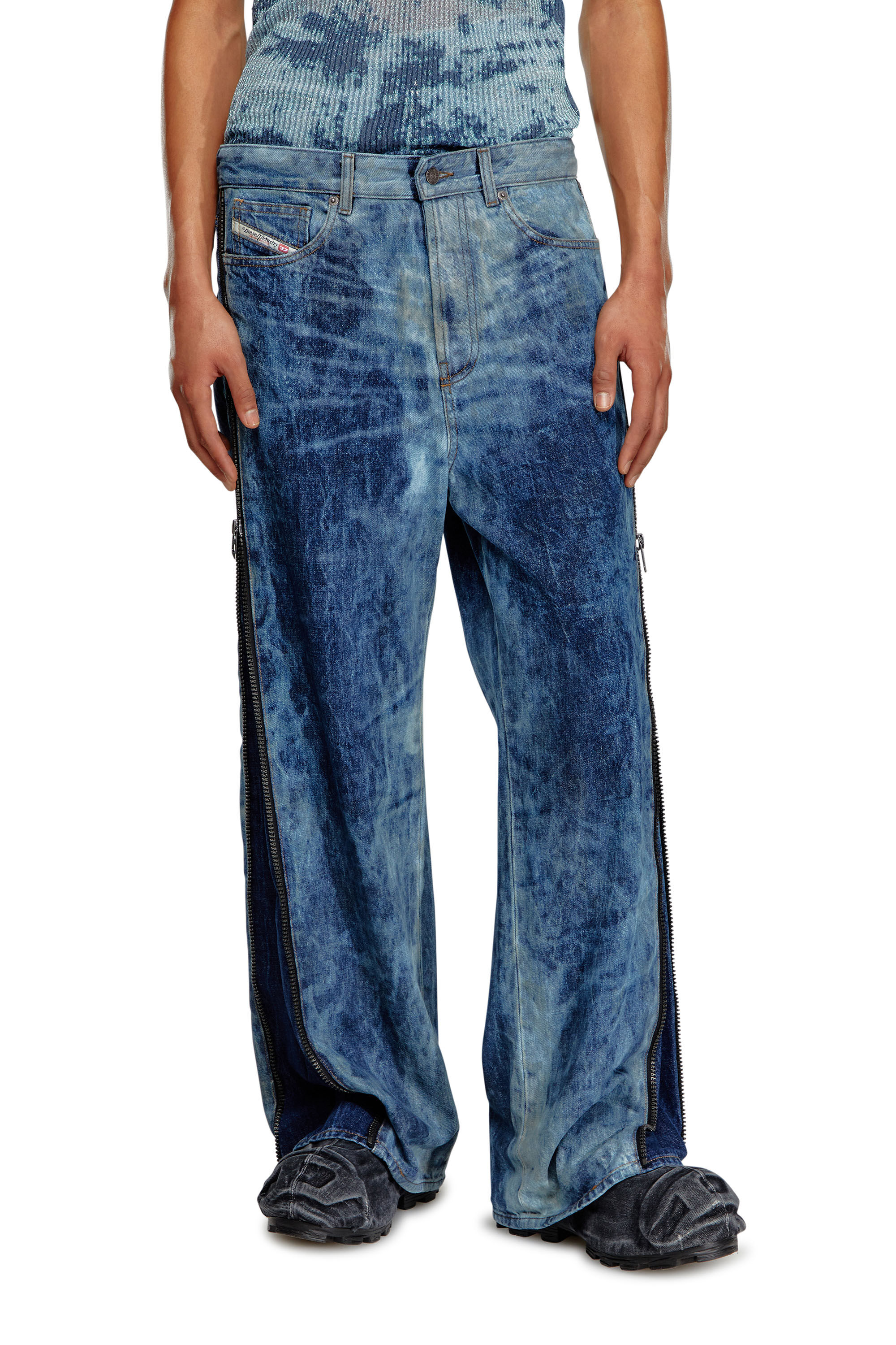 Diesel - Relaxed Jeans D-Rise 0PGAX Homme, Bleu moyen - Image 3
