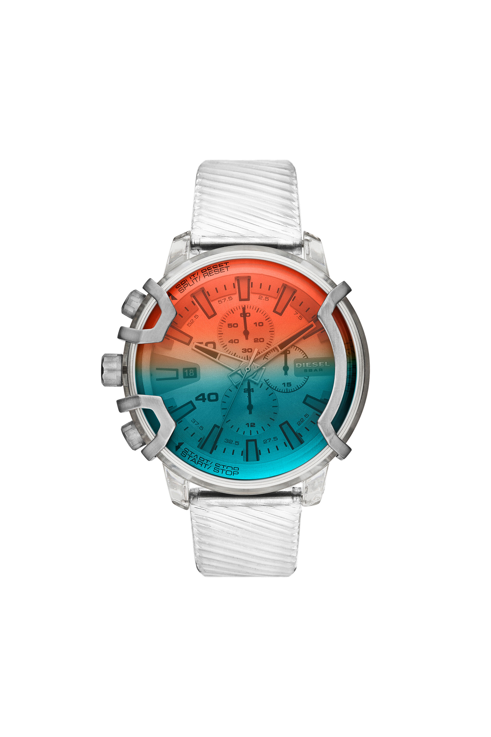 Diesel Pearl White Lucite Watch DZ4521 Man: Griffed chronograph white watch | Diesel main image 2