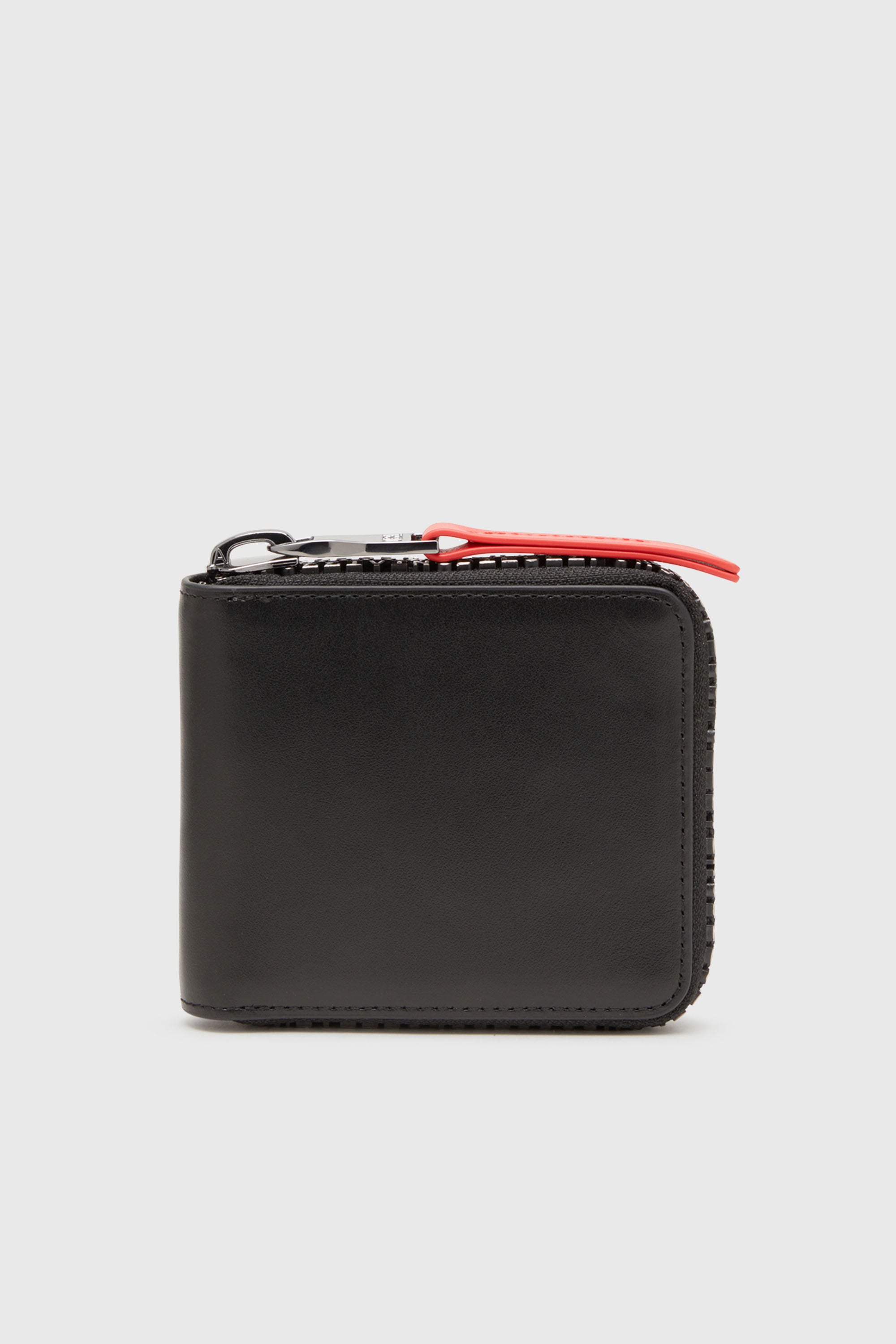 Men's Leather zip wallet with logo zip | Black | Diesel MX