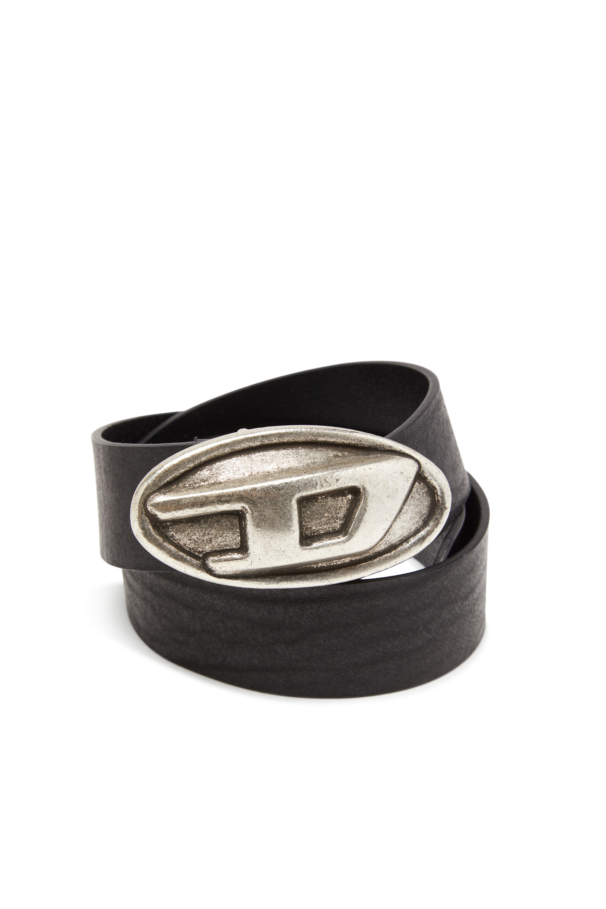 Men's 4 cm belt with Oval D buckle | Black | Diesel