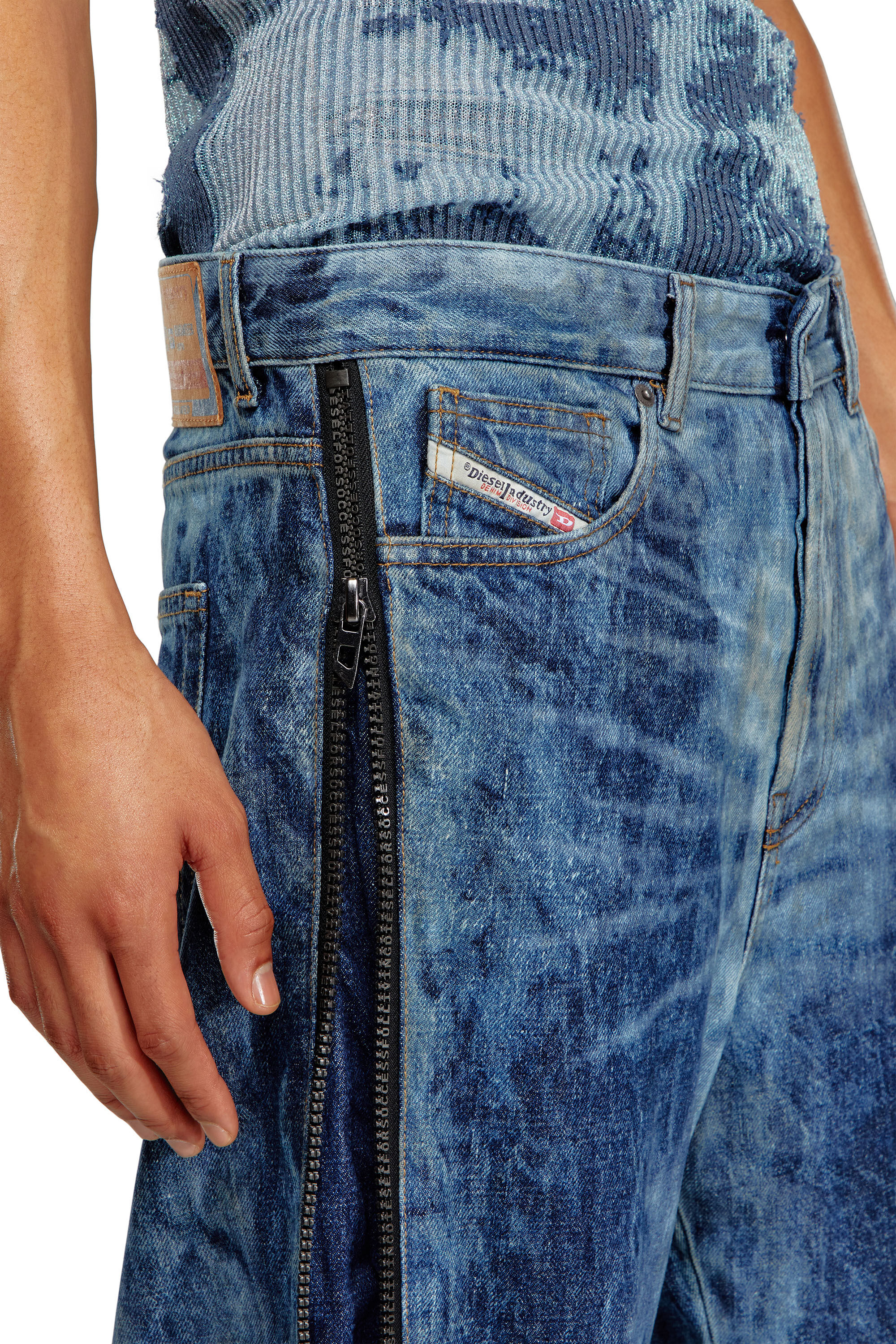 Diesel - Relaxed Jeans D-Rise 0PGAX Homme, Bleu moyen - Image 5