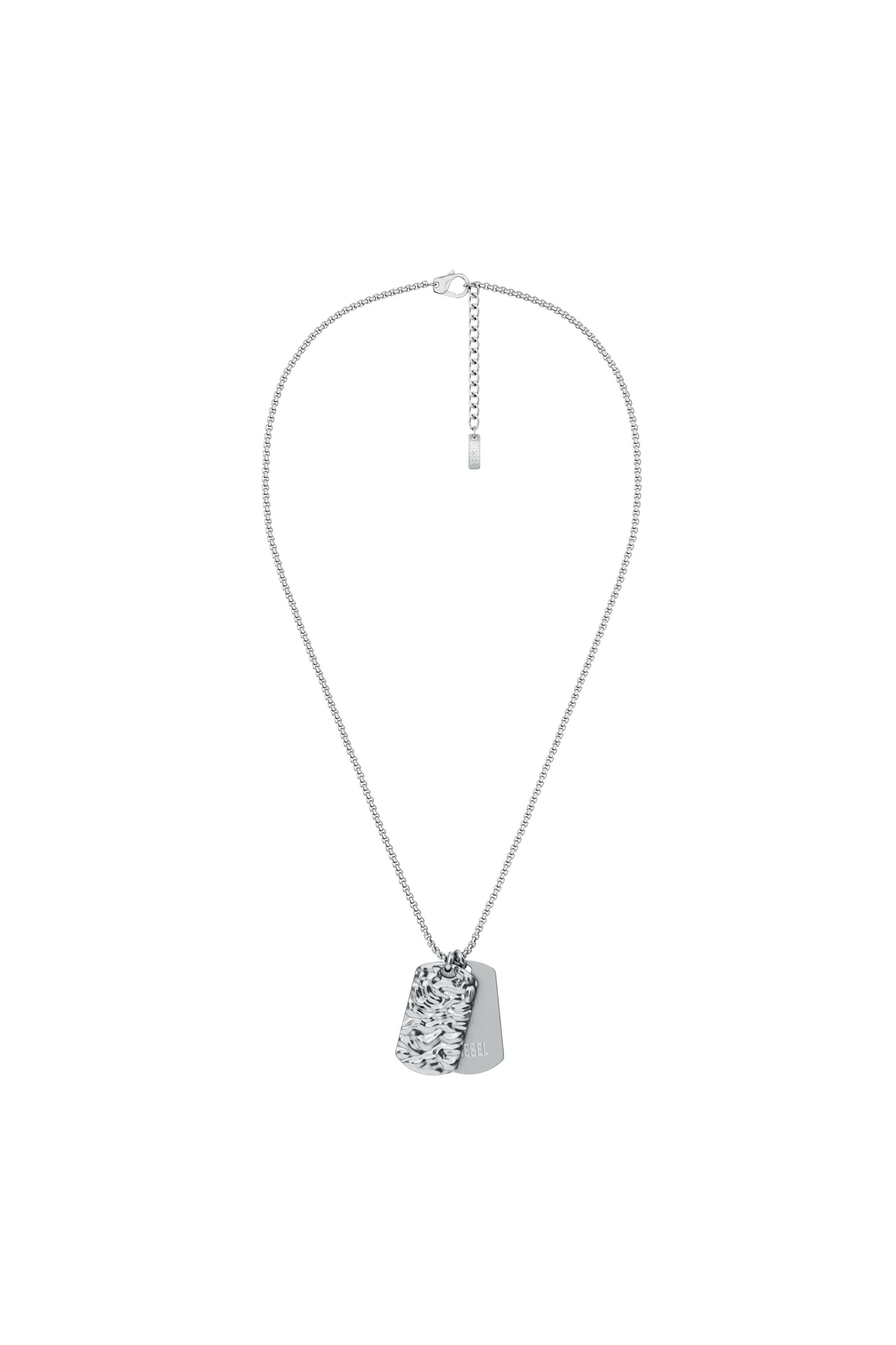 Diesel - DX1735040, Unisex's Stainless Steel Dog Tag Necklace in Silver - 1