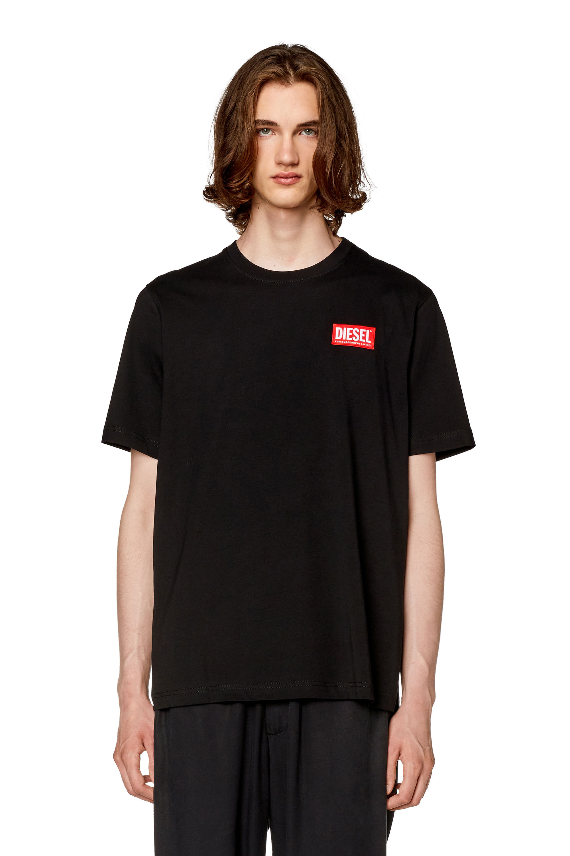Diesel - T-JUST-NLABEL, T-shirt avec empiècement à logo Homme in Noir - 5