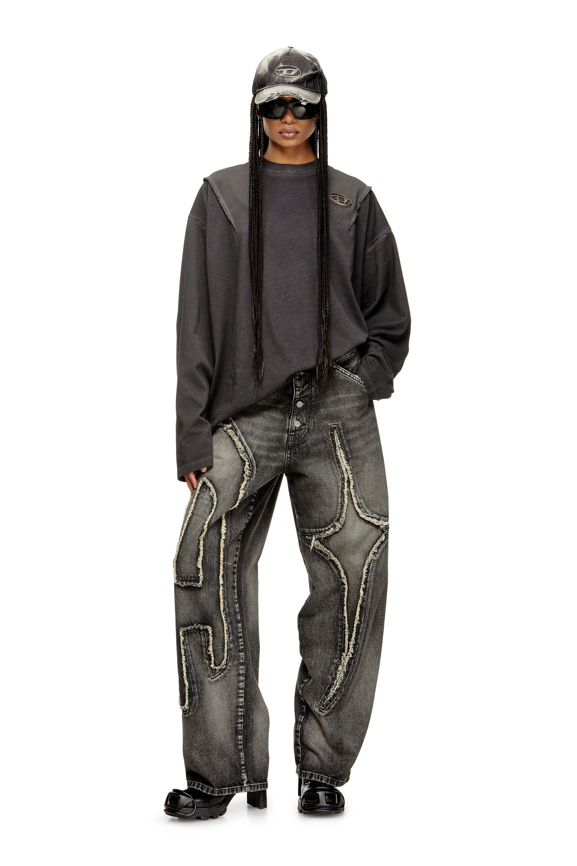 Diesel - Unisex's Straight Jeans D-ThugClub 0BEBT, Black/Dark grey - 6