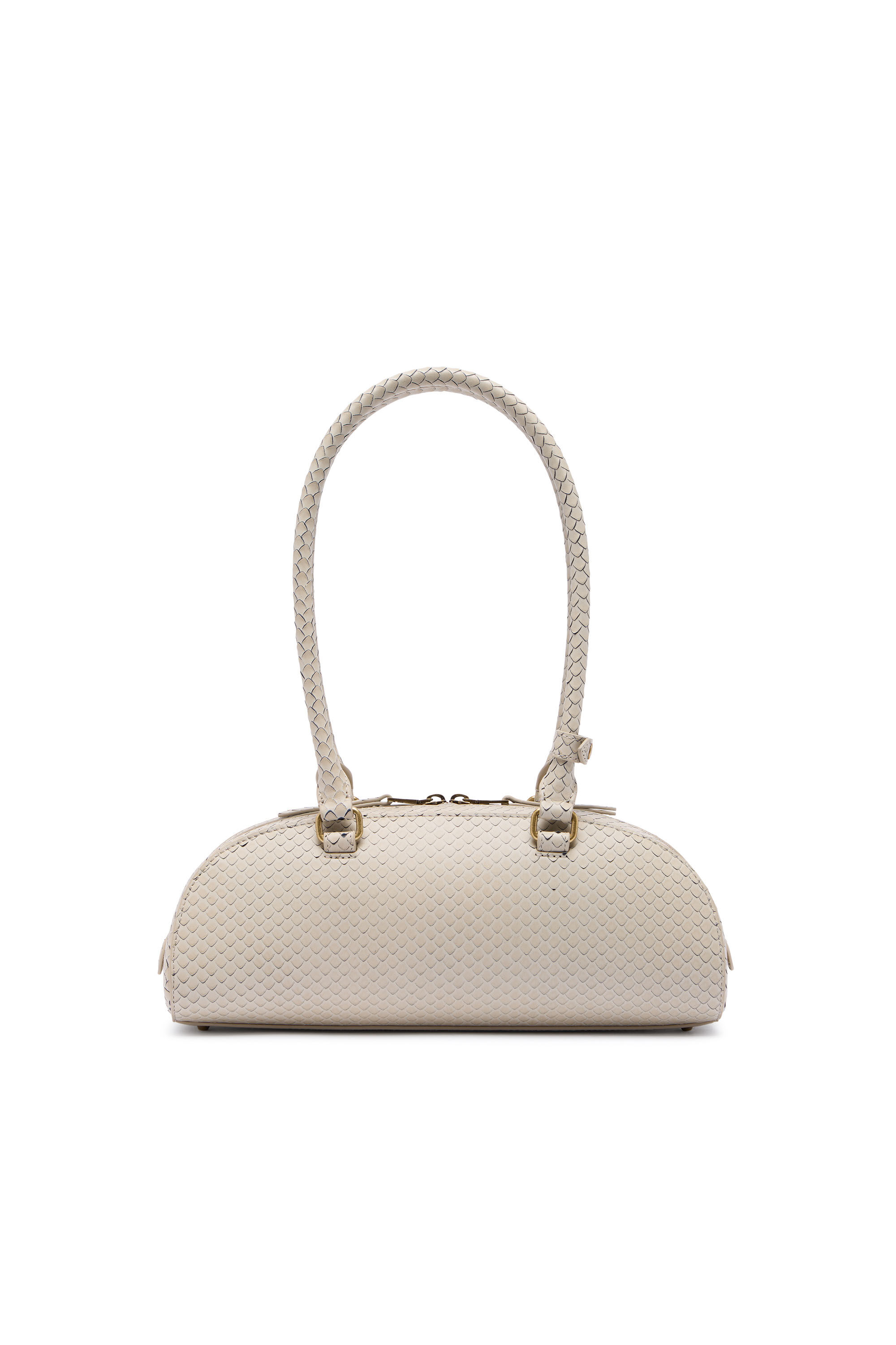 Diesel - 1DR DOME SHOULDER EW, 1DR Dome-Bolso bowling alargado en piel texturizada Mujer in Beige - 3