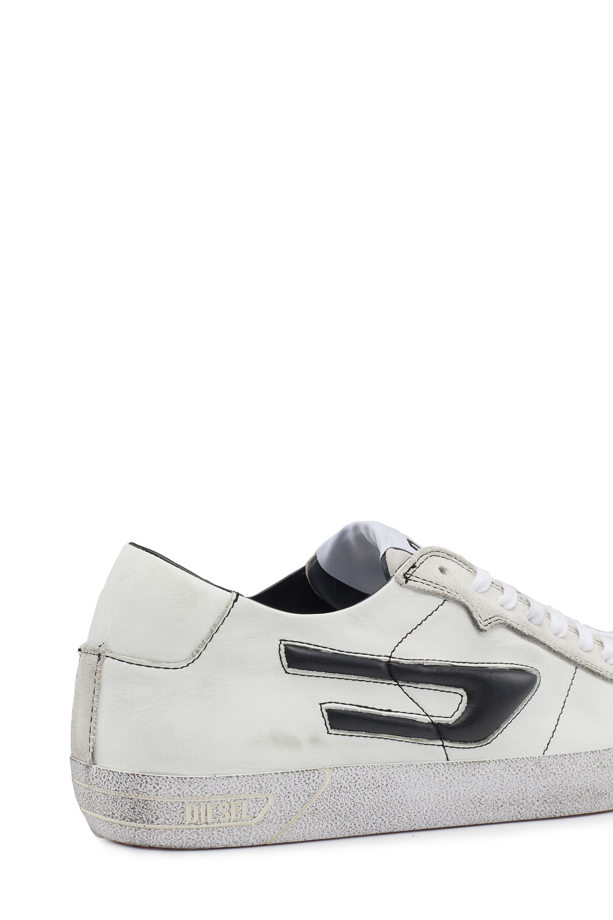 Diesel - S-LEROJI LOW, Male's S-Leroji Low - Low-top leather sneakers with D logo in White - 7