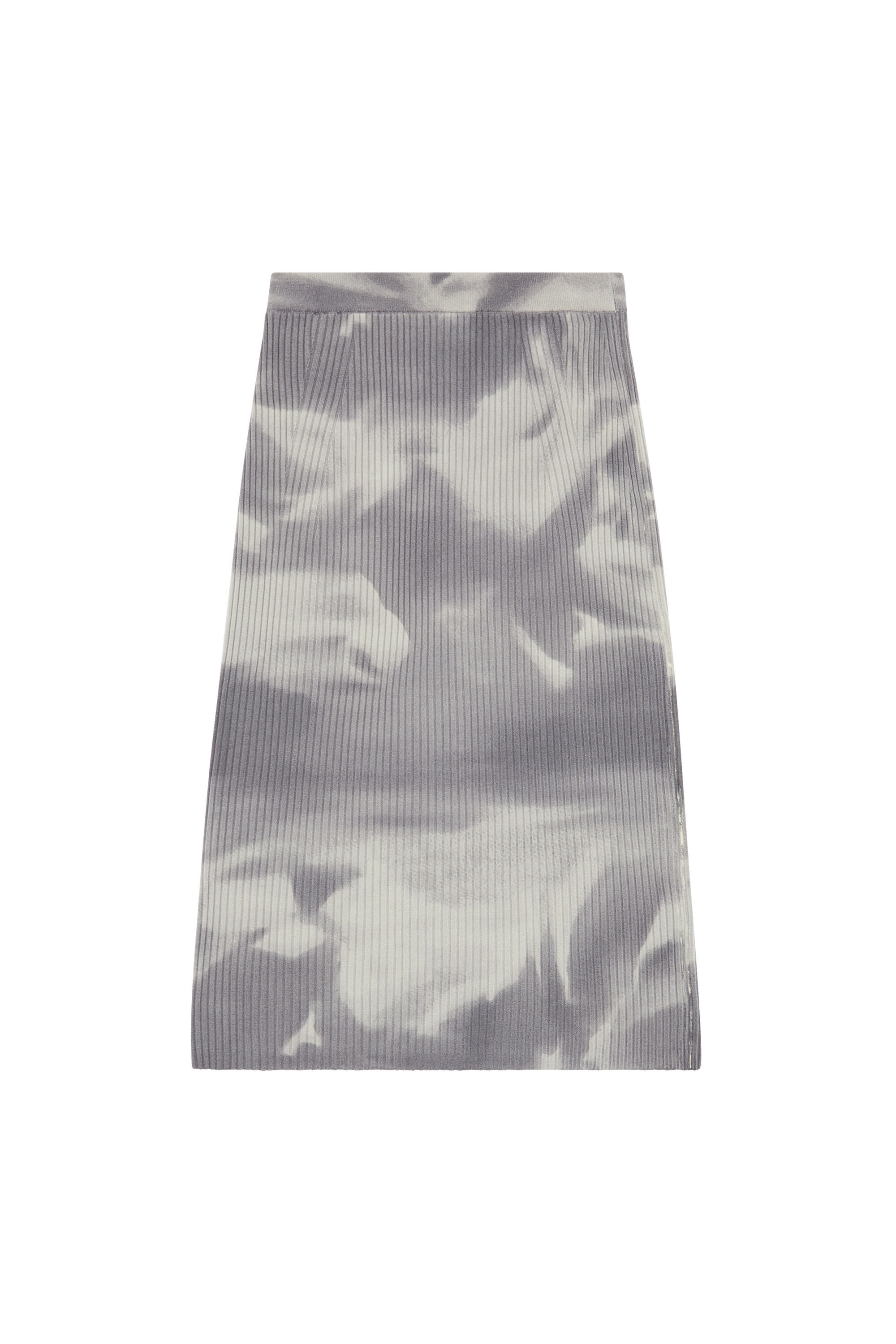 Diesel - M-BETTY, Woman's Midi skirt in camo wool knit in Grey - 2
