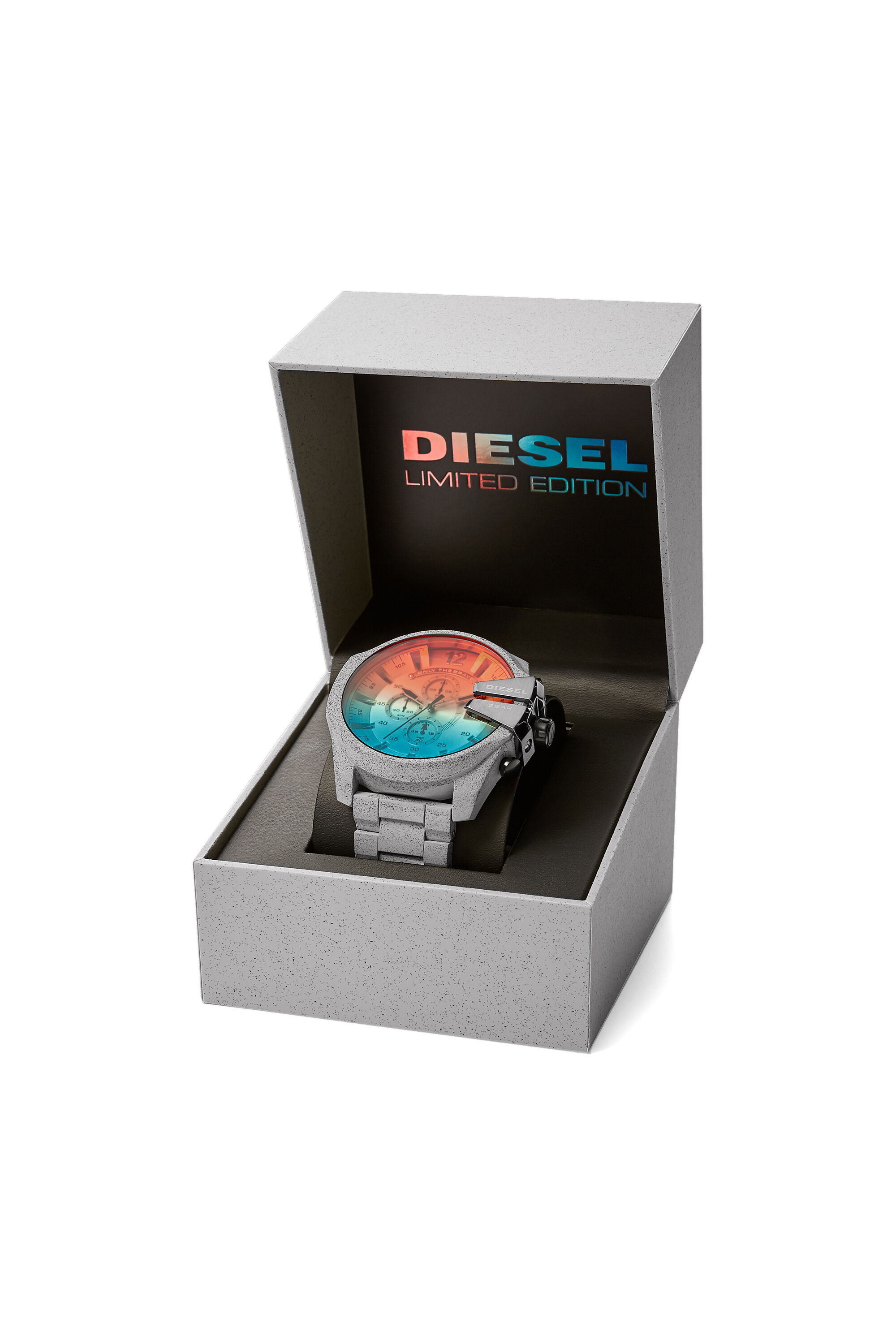 Diesel - DZ4513, Montre chronographe Mega Chief en b&eacute;ton Homme in Gris argent&eacute; - 4