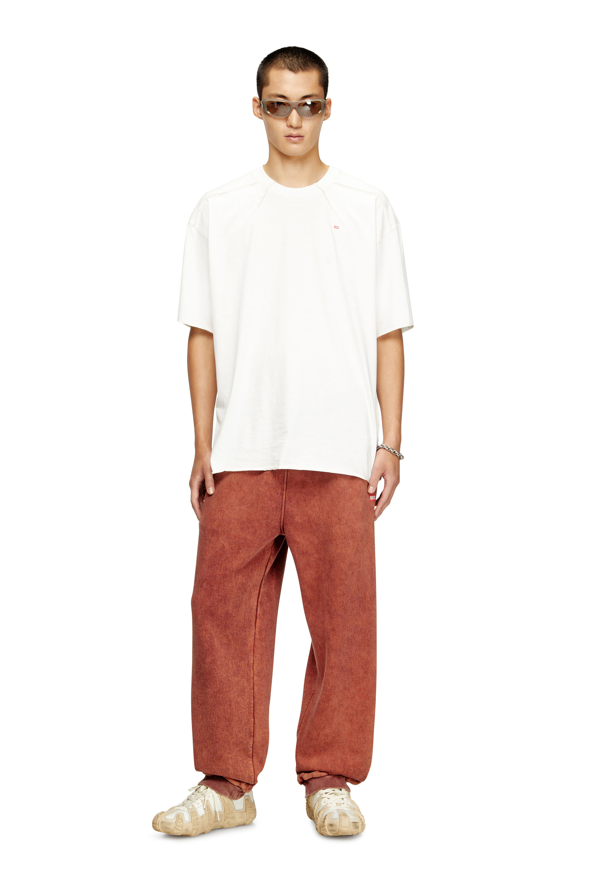 Diesel - T-CRAHOR-BOXT-T1, Male's Cotton T-shirt with micro embroidery in White - 1