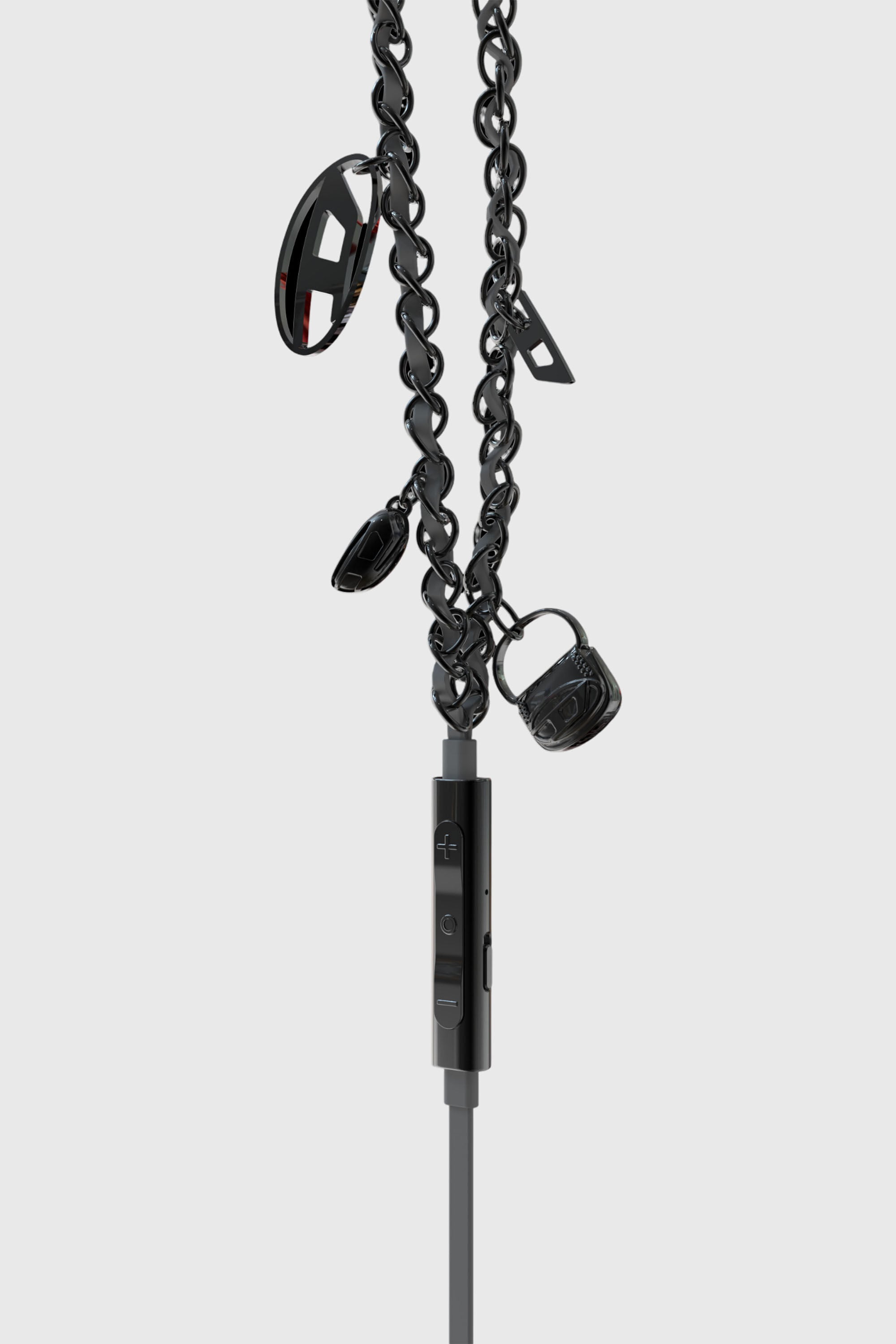 Diesel - 60686 WIRED EARBUDS WIRED EARBUDS, &Eacute;couteurs noirs filaires et charms Mixte in Noir - 3