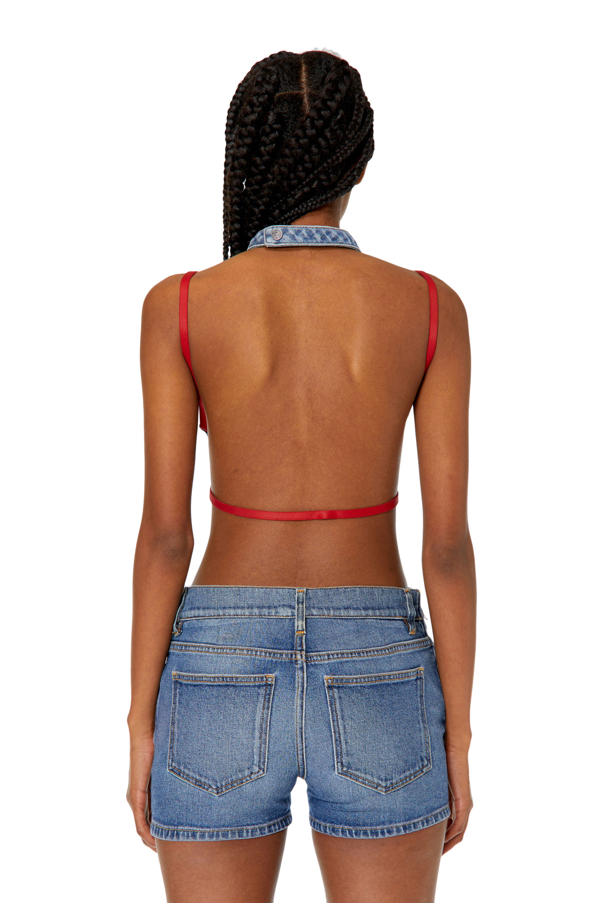 DE-THEA-FRINGES Woman: Open-back top with metal D logo | Diesel
