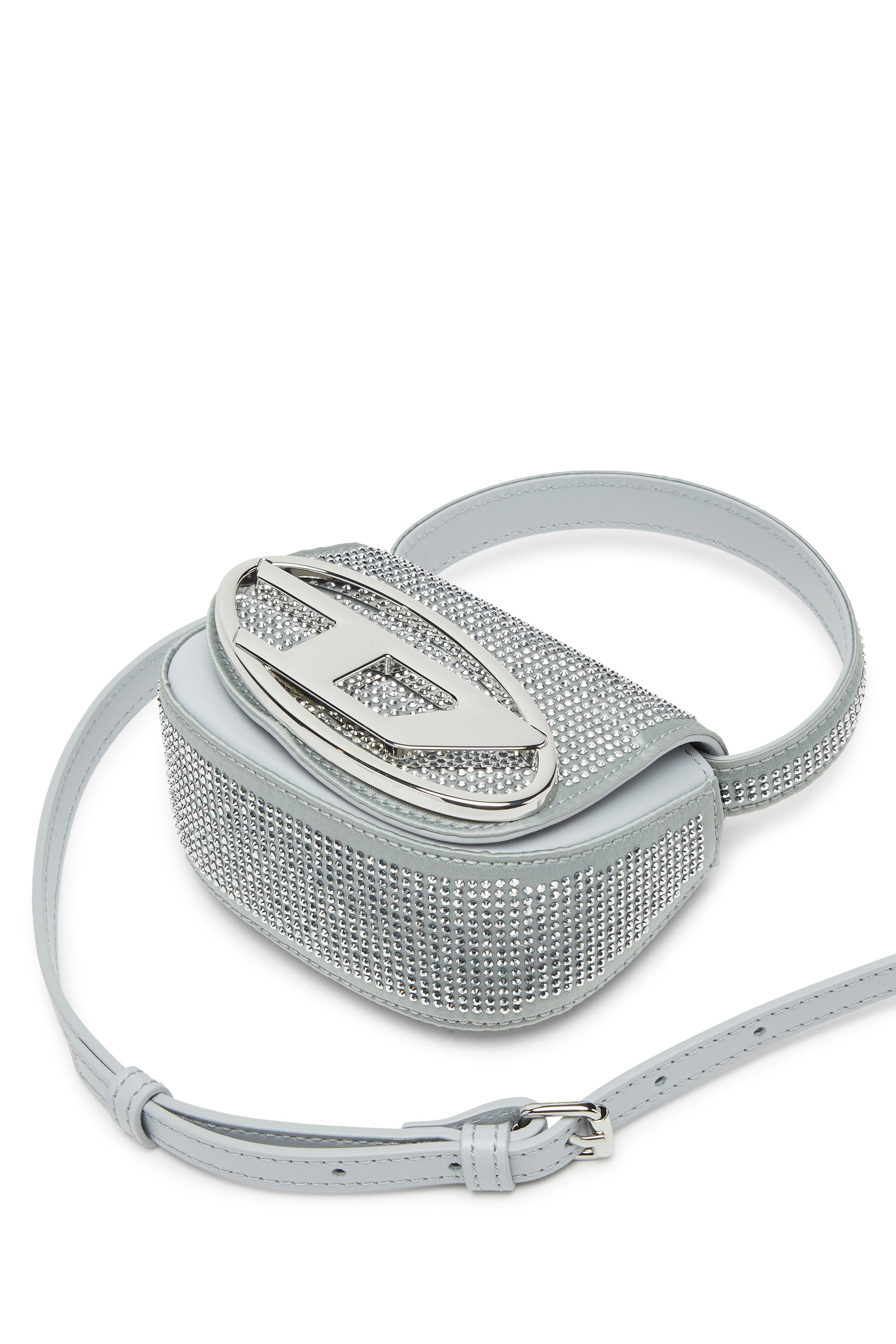 Diesel - 1DR XS, 1DR XS Cross Bodybag - Mini sac iconique en satin cristal Femme in Gris argenté - 5