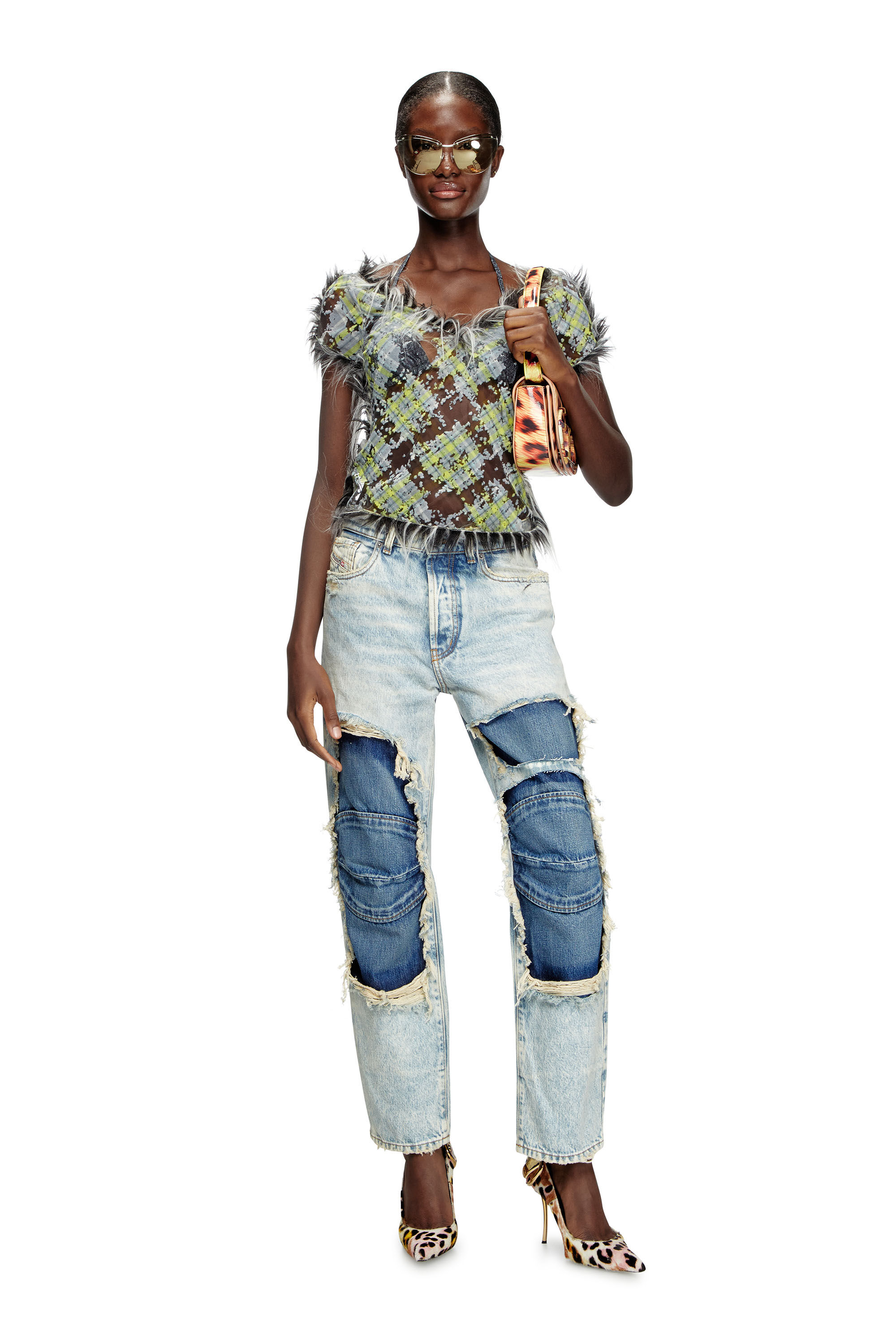 Diesel - Relaxed Jeans D-Fire 0AJEN Mixte, Bleu Clair - Image 7