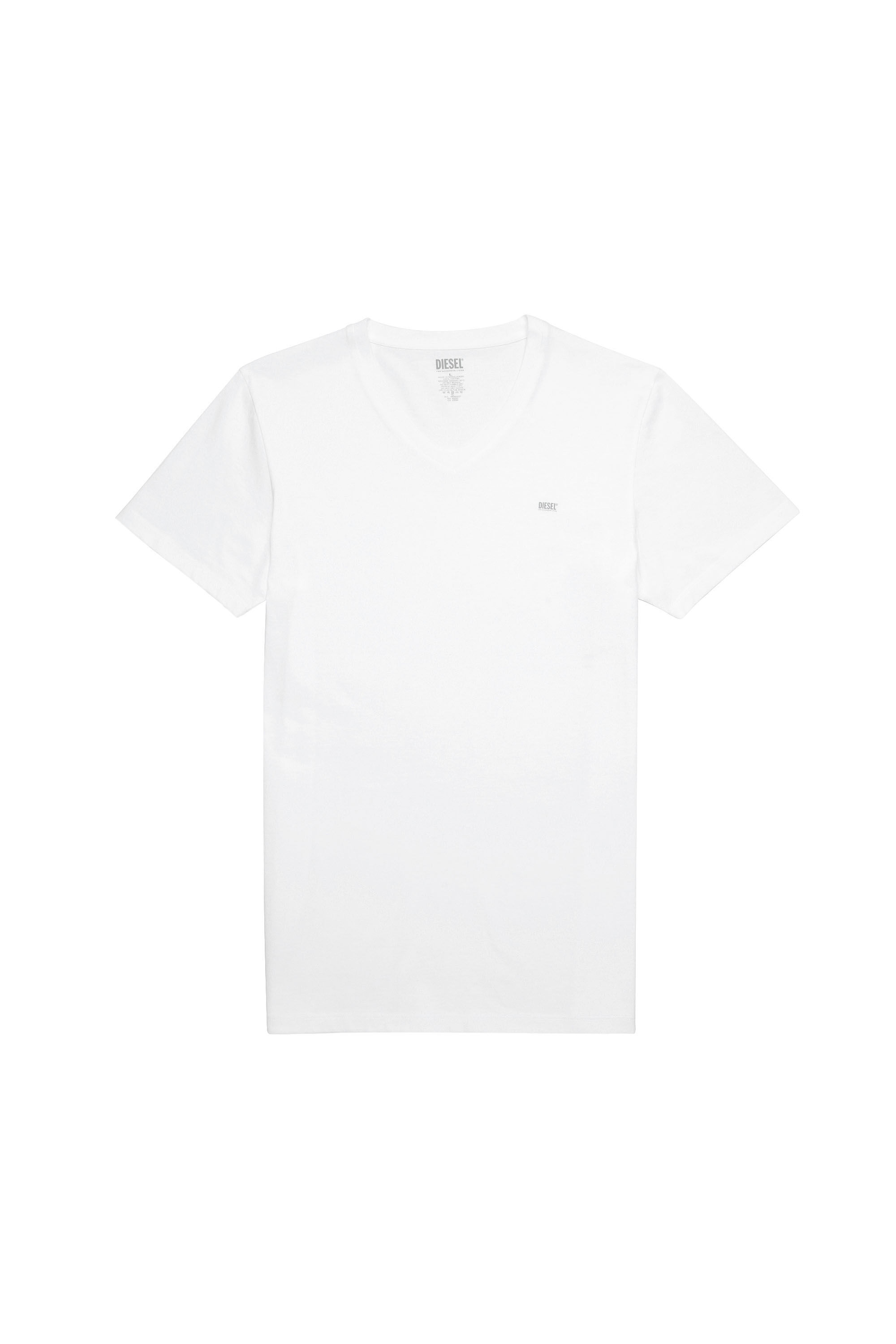 Diesel - UMTEE-MICHAEL-TUBE-TWOPACK, Male's Two-pack V-neck T-shirts with logo print in White - 2