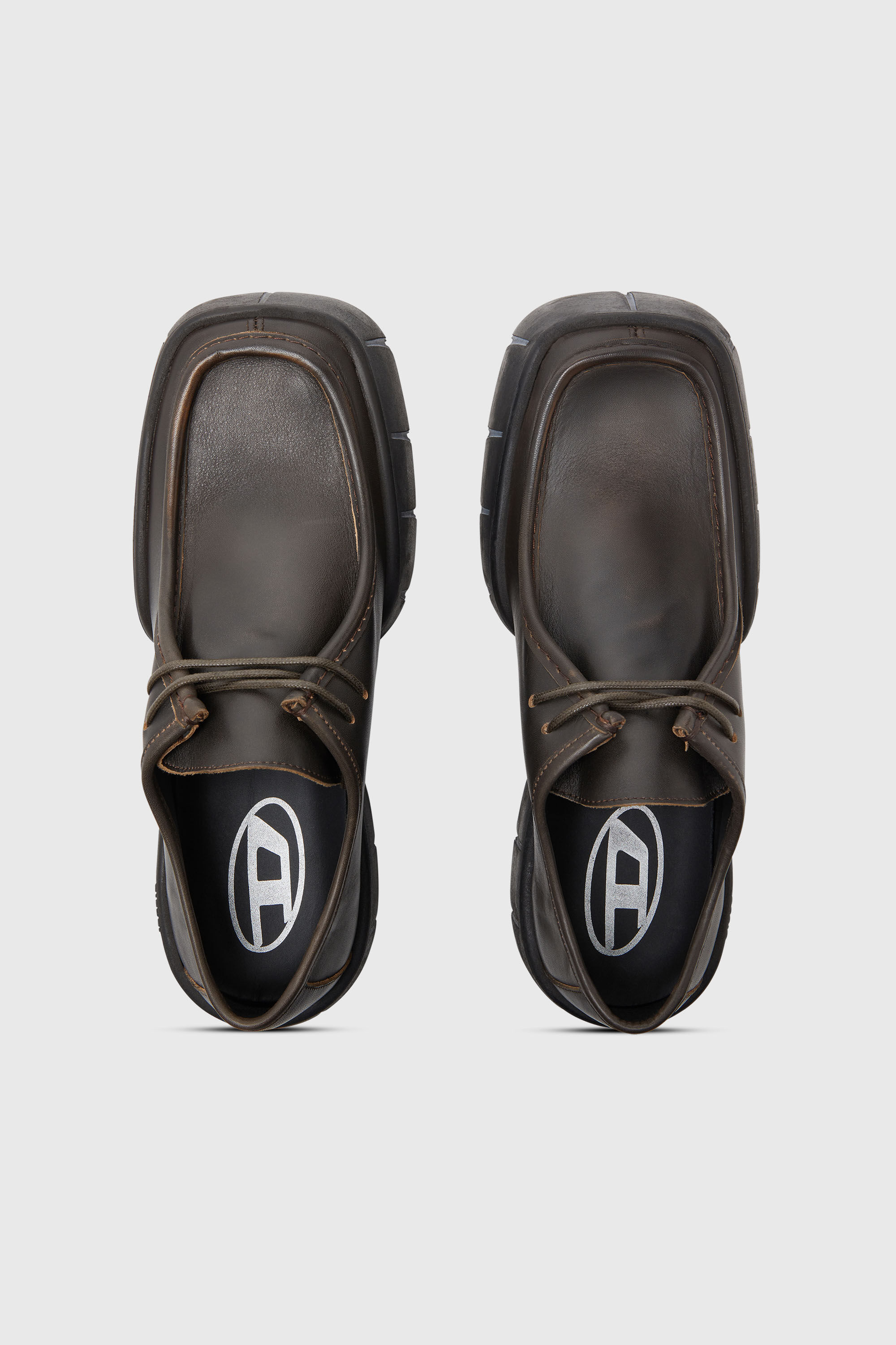 Men's D-Tex-Moccasin-style shoes in brushed leather | Brown