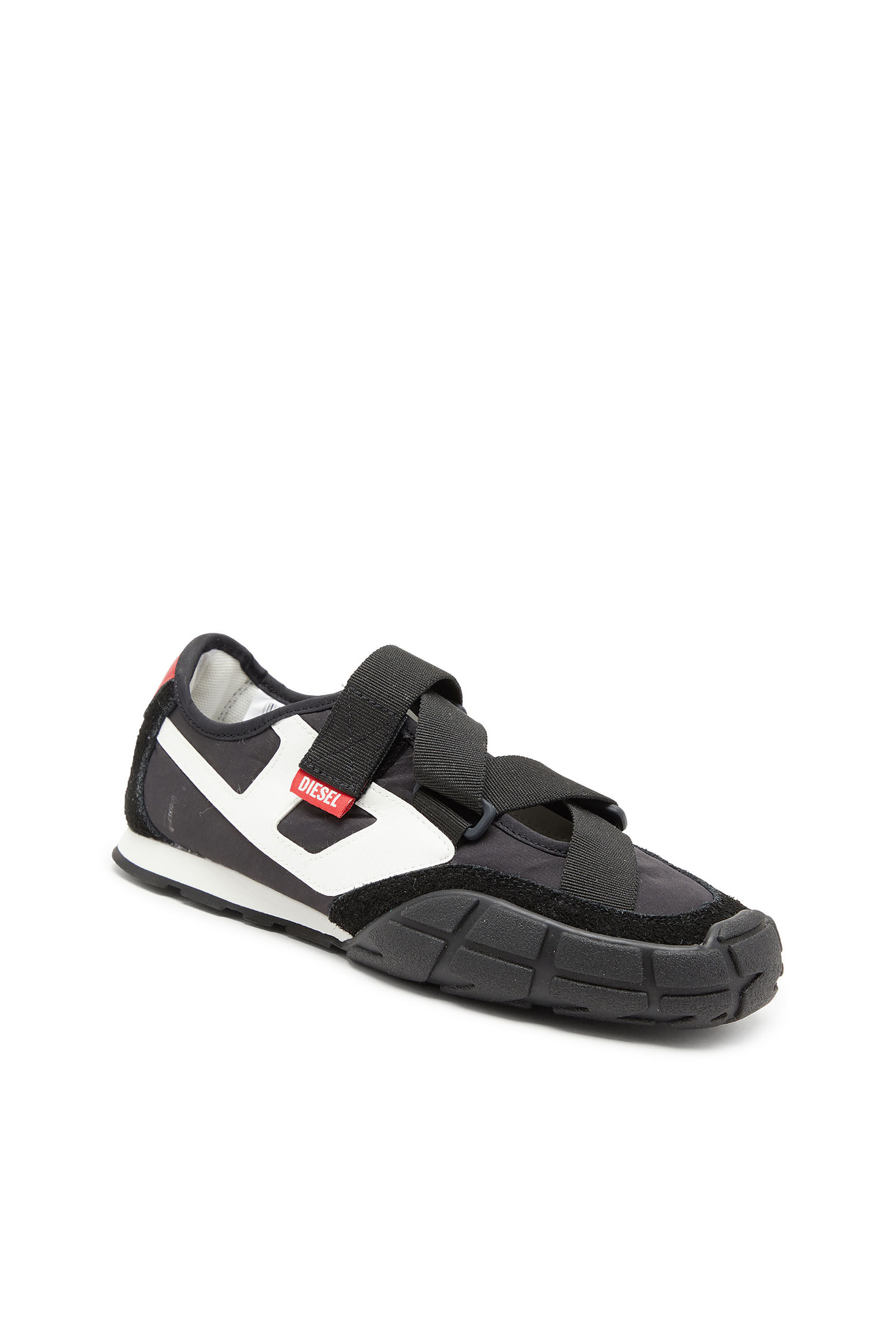 Women's S-Pagodha-Tongue-free strap sneakers in ripstop | Black