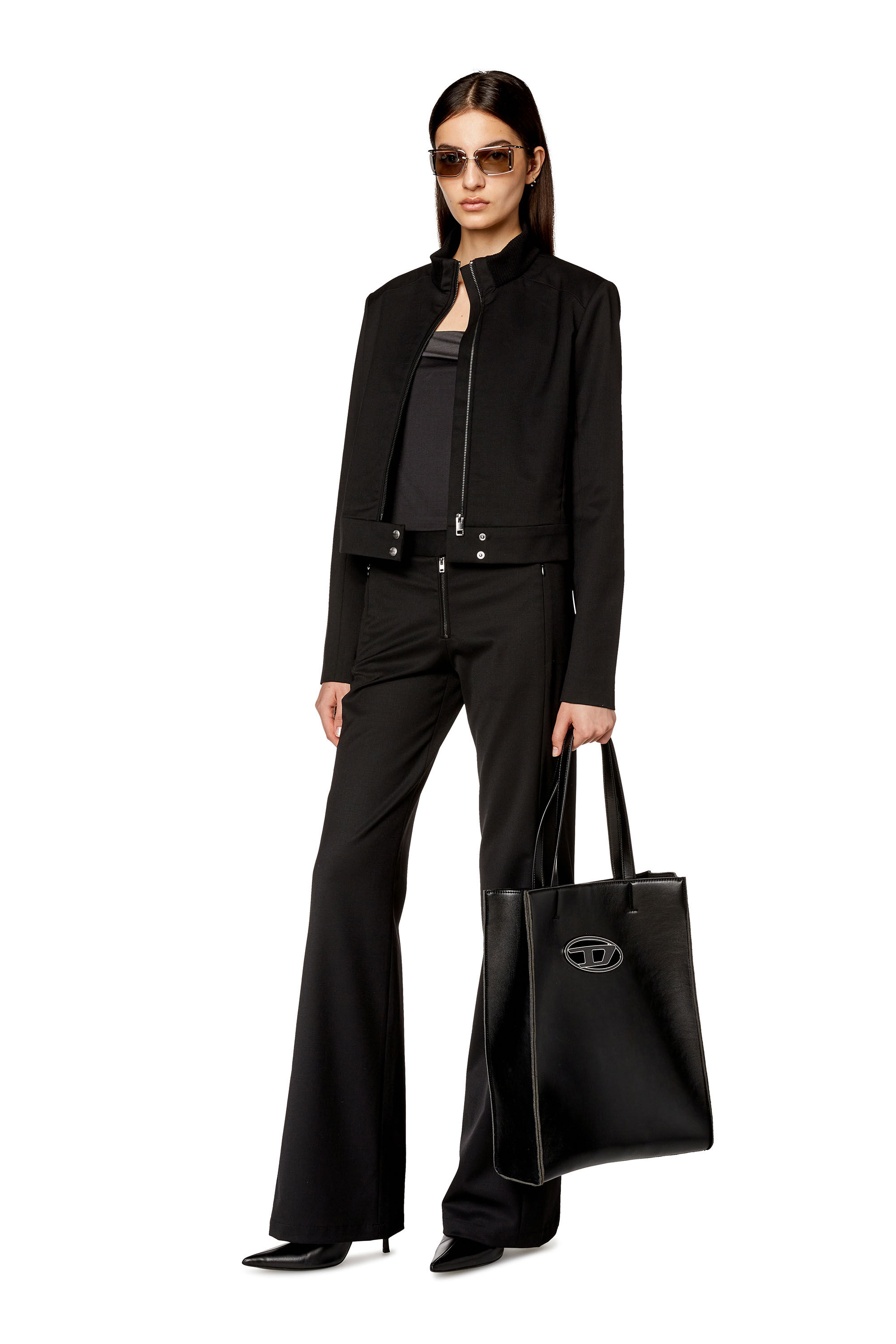 Diesel - T-DRAPER, Top bandeau en modal stretch Femme in Noir - 1