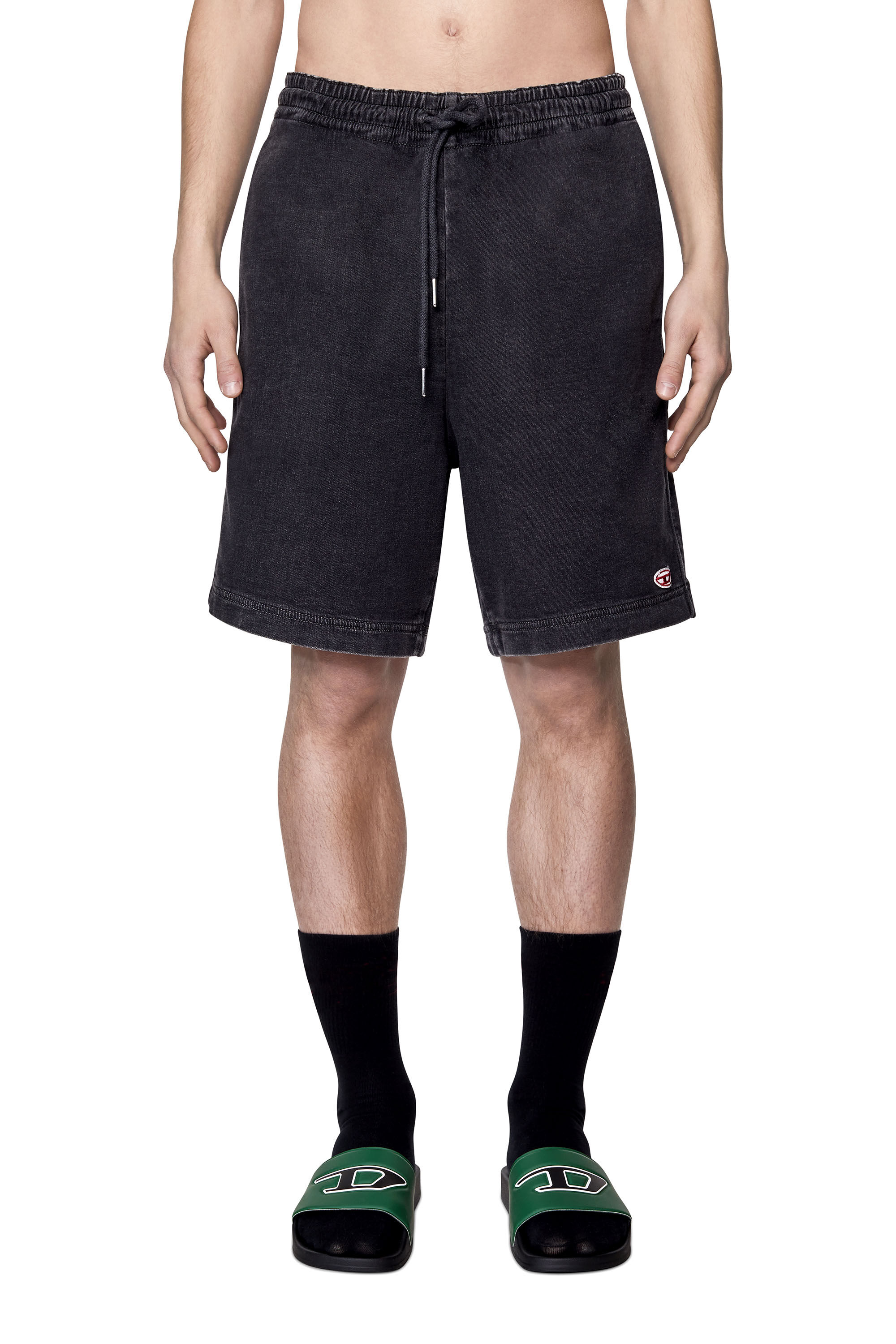 Diesel - D-BOXY TRACK DENIM SHORTS, Short en Track Denim Homme in Noir - 3