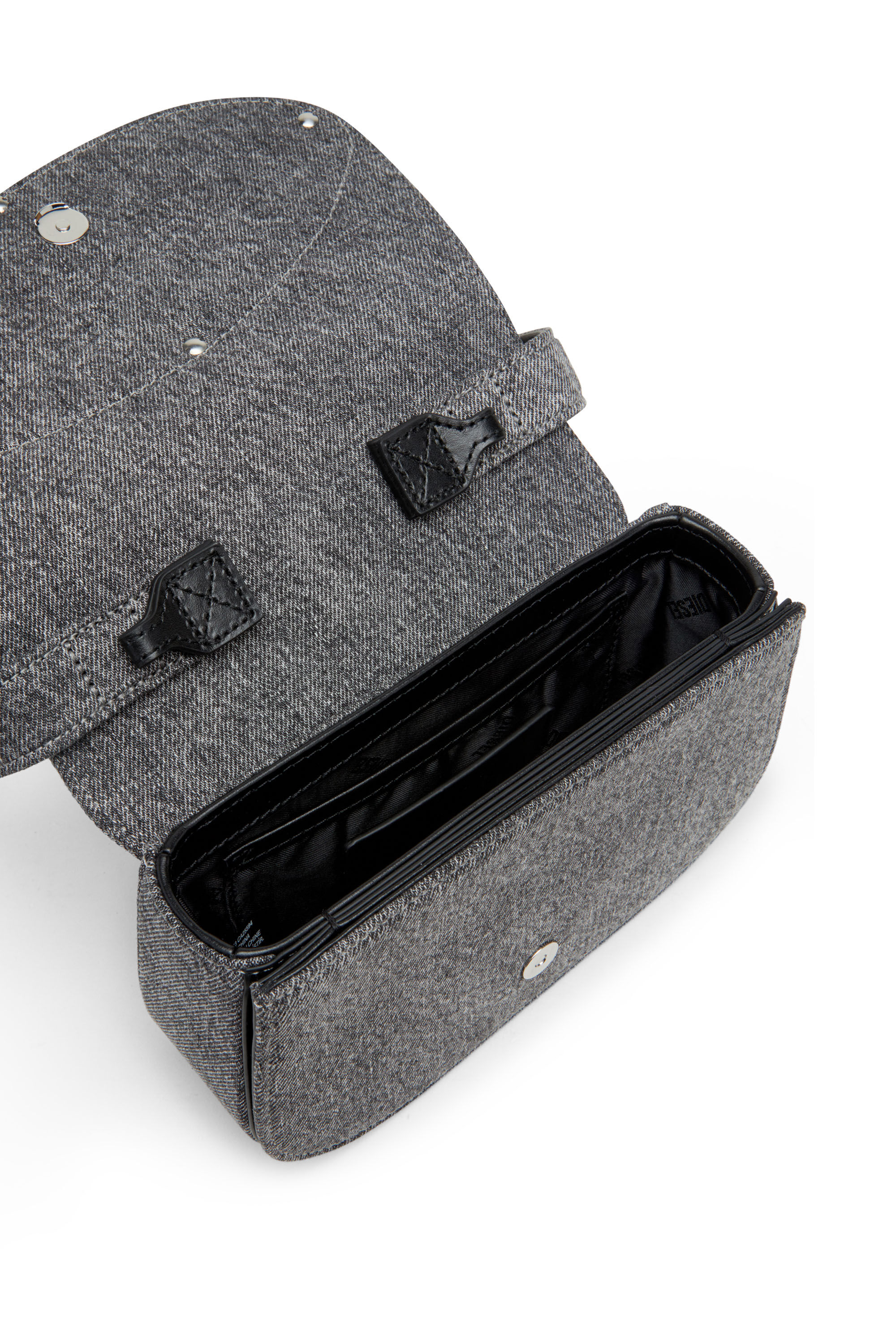 Women's 1DR-Iconic shoulder bag in stonewashed denim | Black