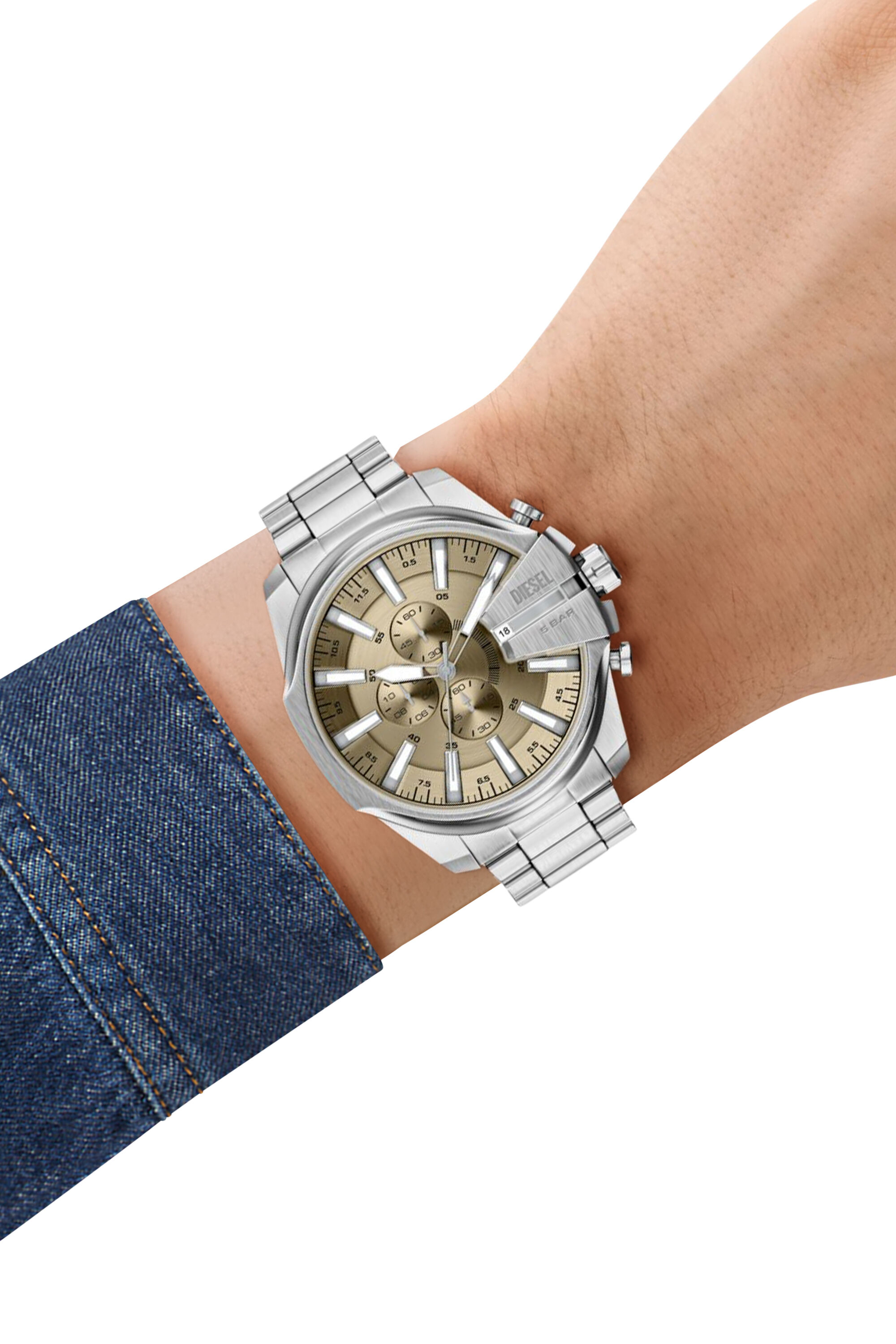Men's Mega Chief Slim Chronograph Stainless Steel Watch | Silver