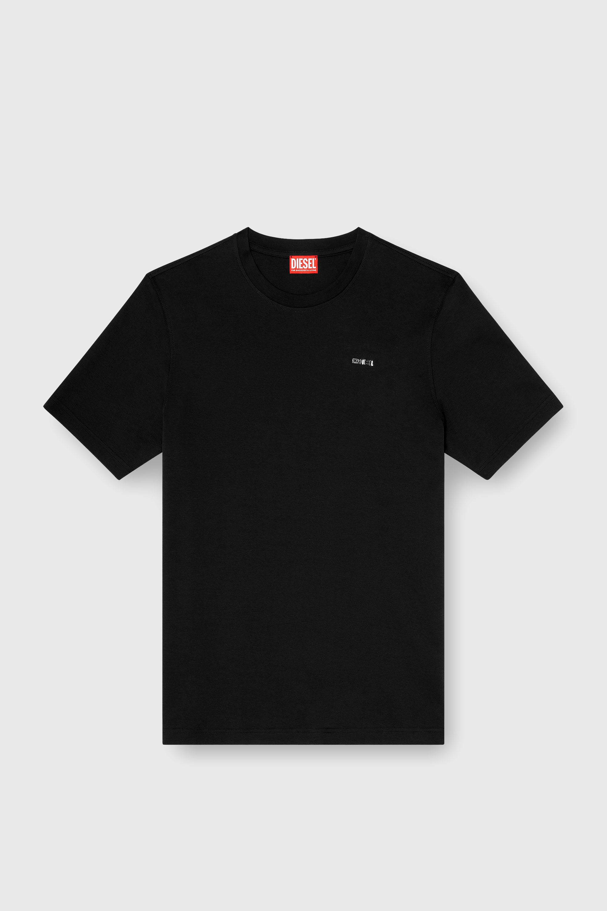 Diesel - T-ADJUST-MET, T-shirt en coton avec petit logo sur la poitrine Homme in Noir - 2