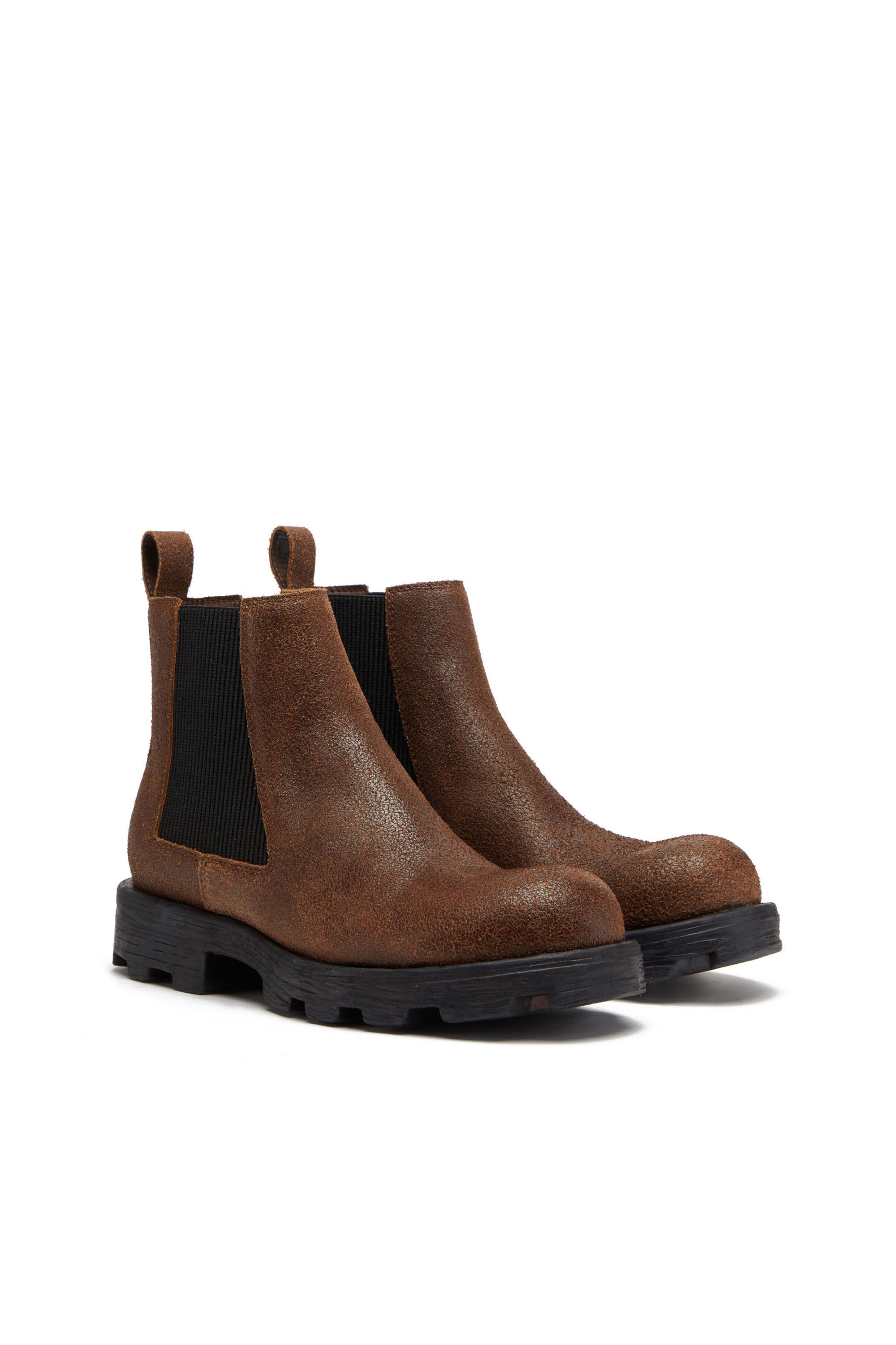 Diesel - D-HAMMER LCH, Male's D-Hammer LCH - Chelsea boots in cracked leather in Brown - 2