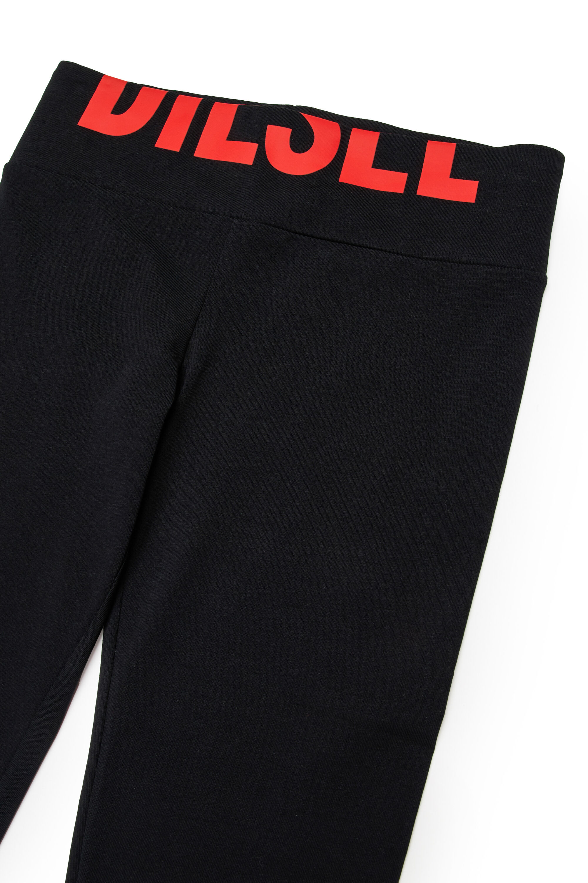 Diesel - PCEFY, Woman's Cotton leggings with cut-off logo in Black - 3