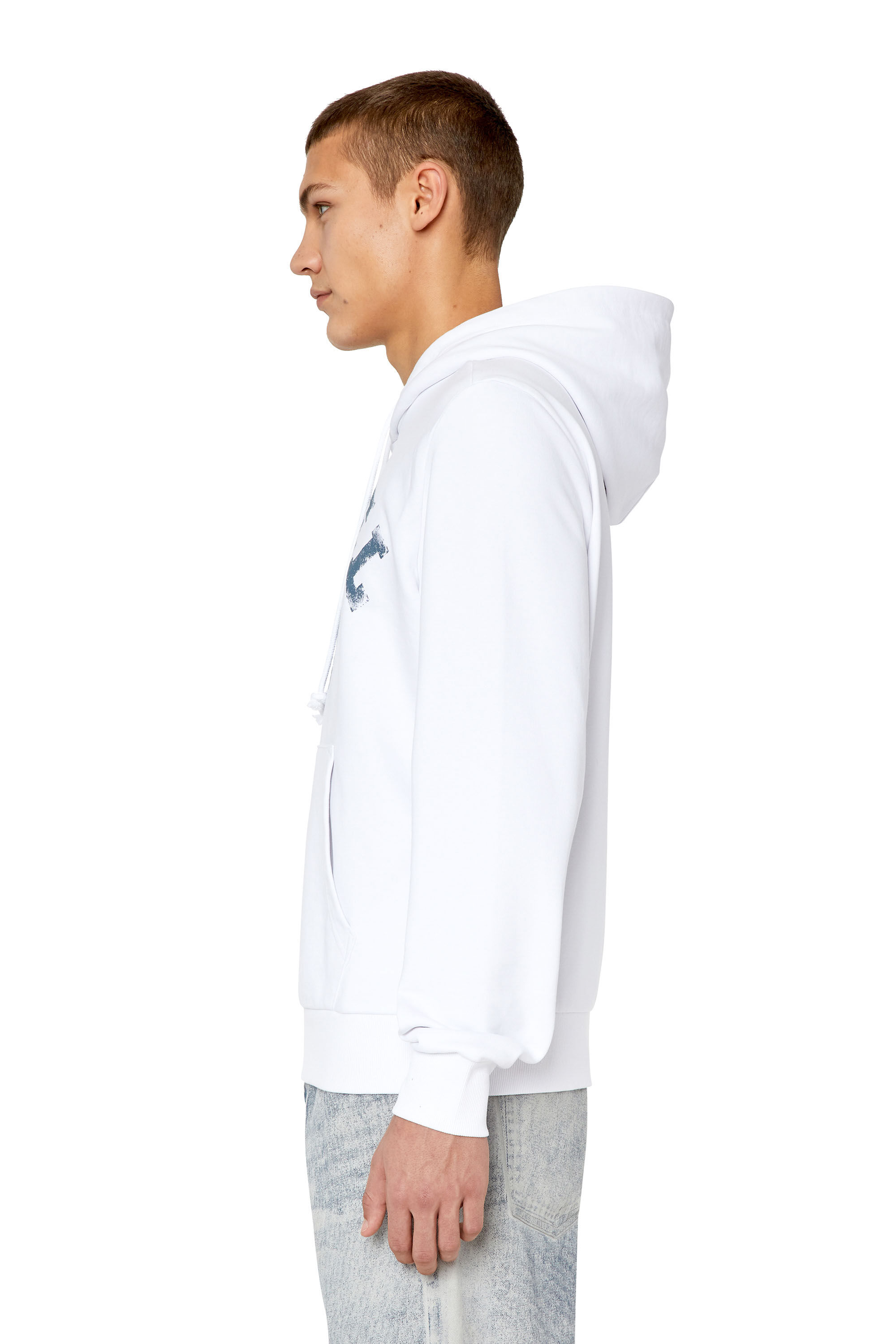 はんぺん様　トップス　white S-GINN-HOOD-K30 Man: Hoodie with Diesel circle print | Diesel