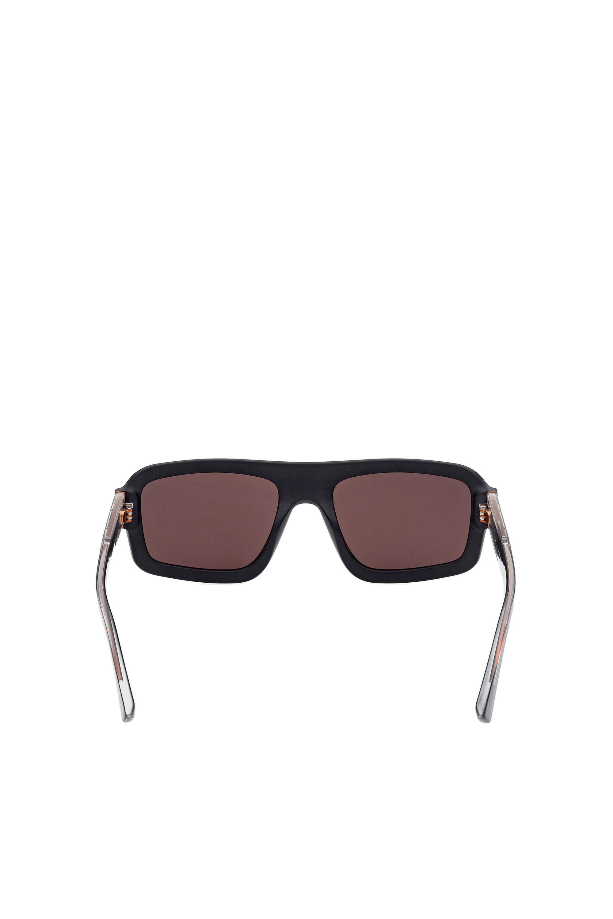 Diesel - DL0348, Man's Wrap fitting with bold construction sunglasses in Black/Red - 3