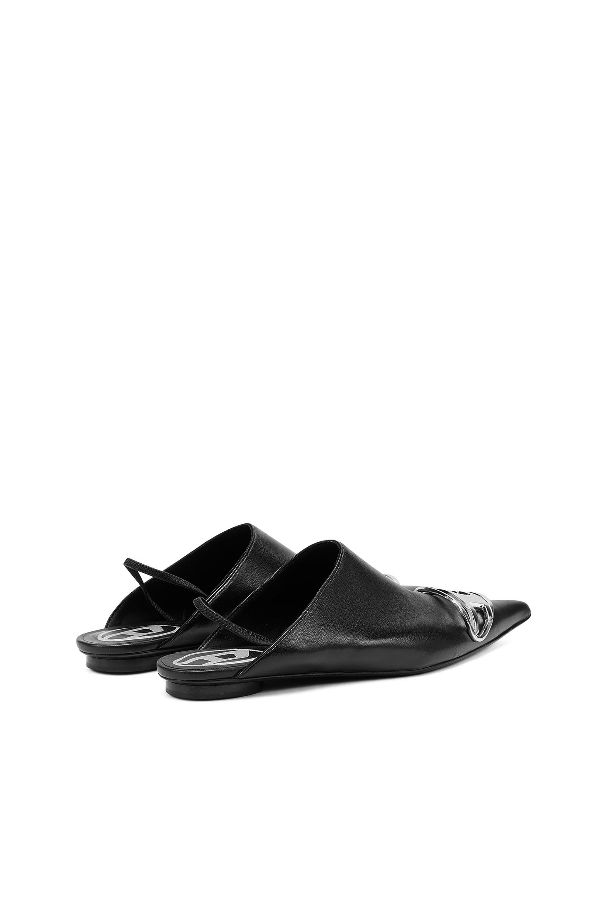 Diesel - D-VENUS B, D-Venus-Mules à bride arrière en cuir nappa Femme in Noir - 3