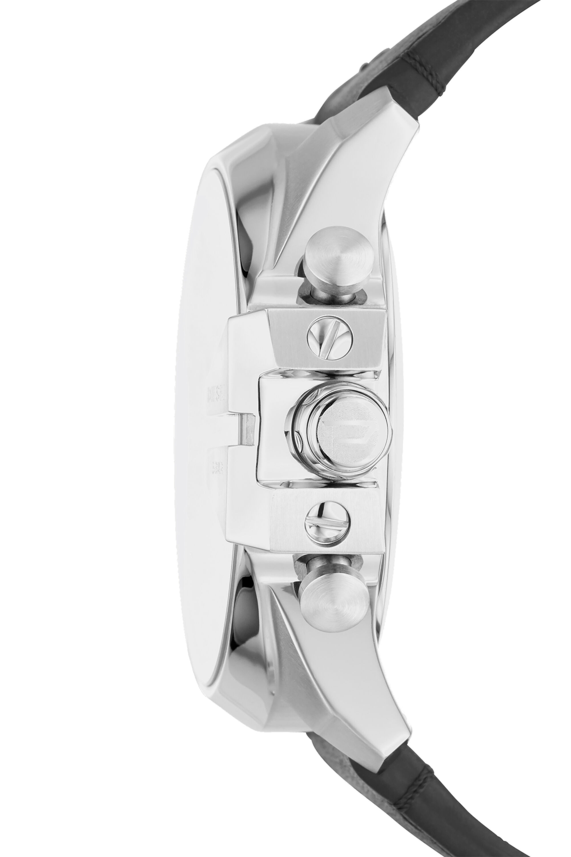 Diesel - DT1010, Male's Mega Chief Hybrid black smartwatch with silver indexes, 48 mm in Black - 3