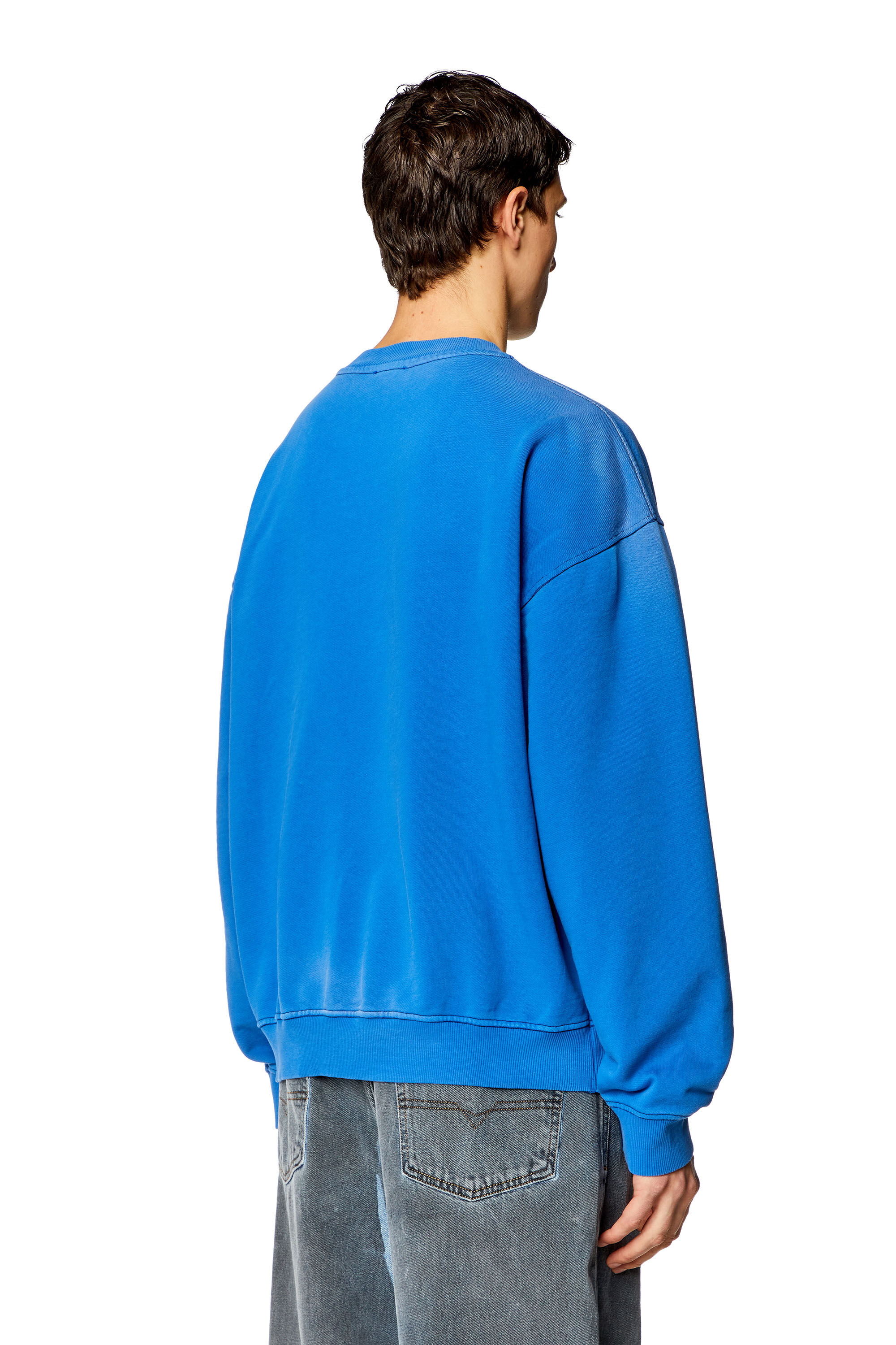 Diesel - S-BOXT-N6, Man's College sweatshirt with LIES patches in Blue - 4