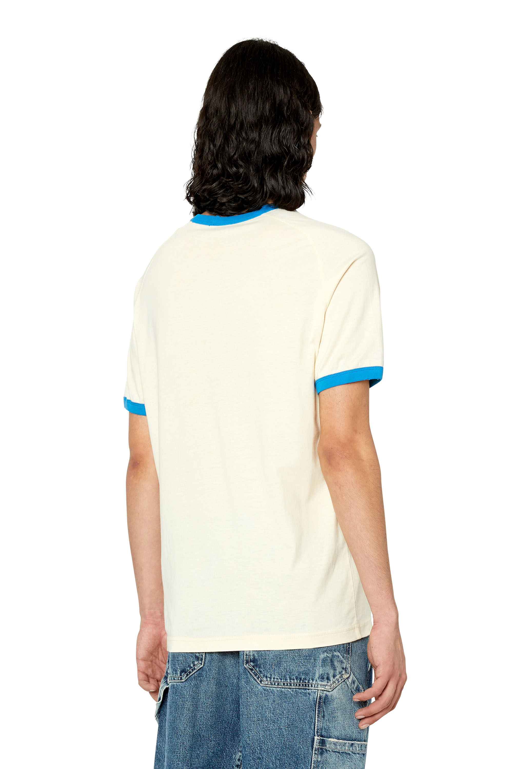 Diesel - T-DIELAN, T-shirt avec imprimé pochoir réalisé à la main Homme in Blanc - 5