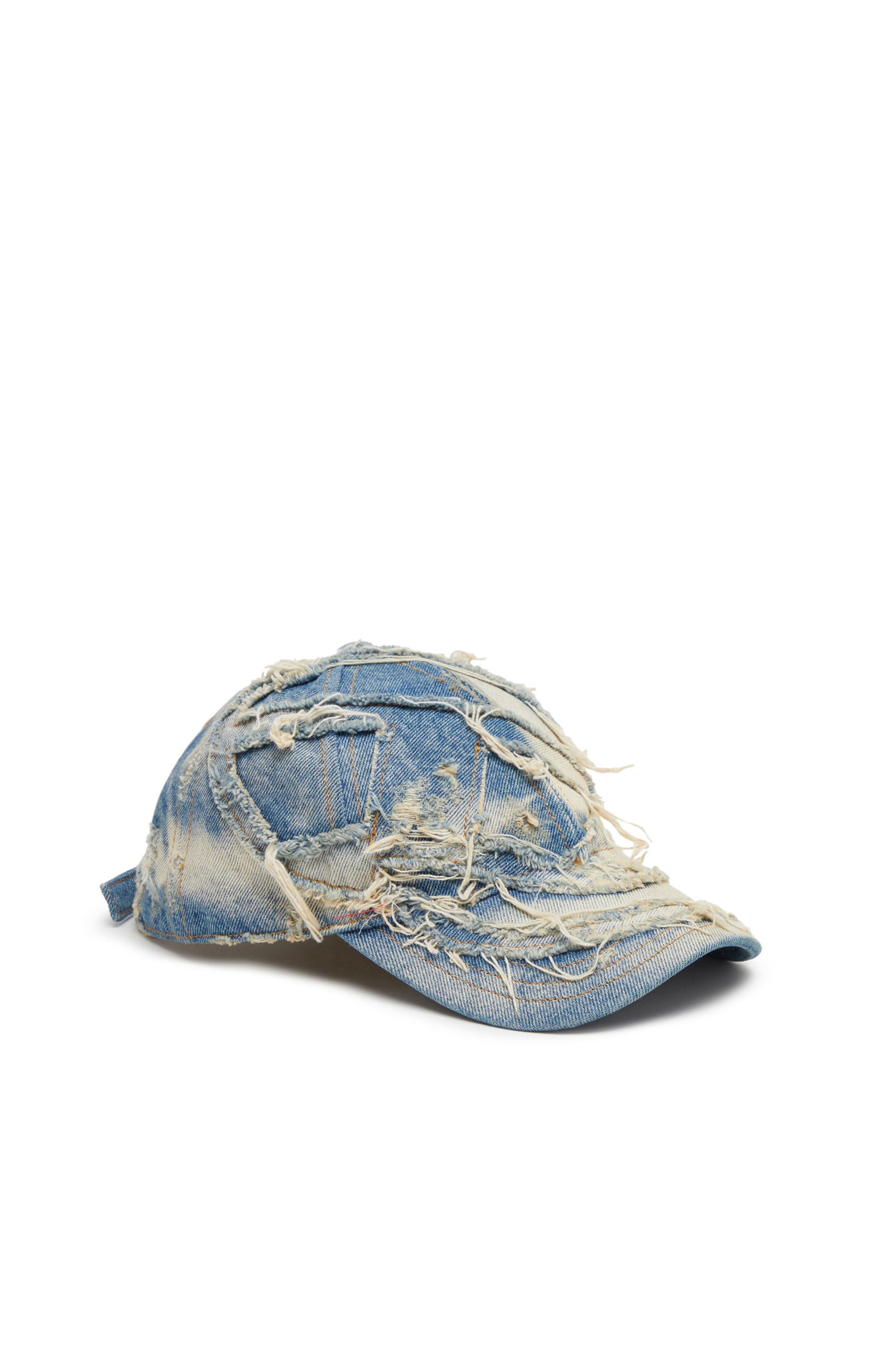 Diesel - C-OBI-DNM, Male's Baseball hat in destroyed denim in Light Blue - 1