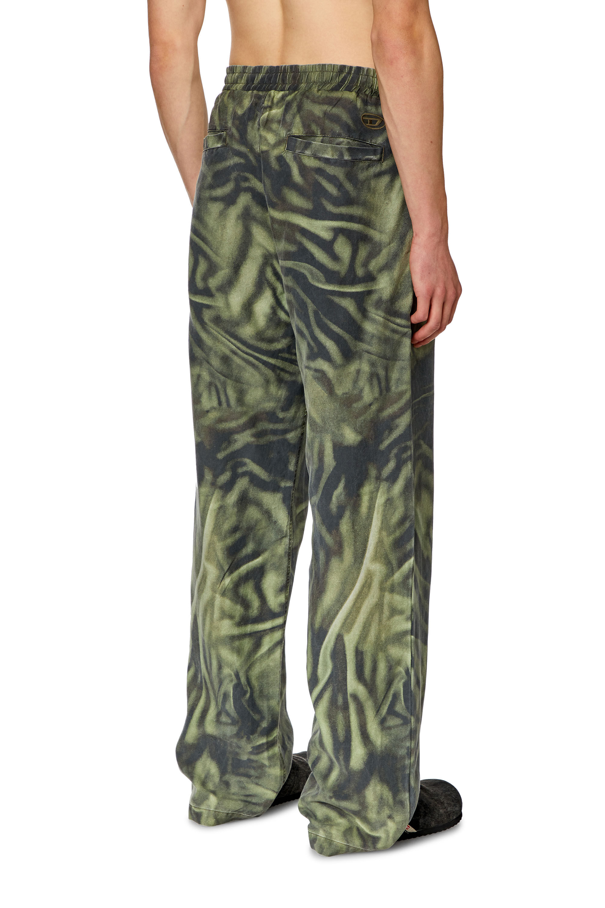 Diesel - P-GOLD-ZEBRA, Male's Twill pants with zebra-camo print in Military Green - 5