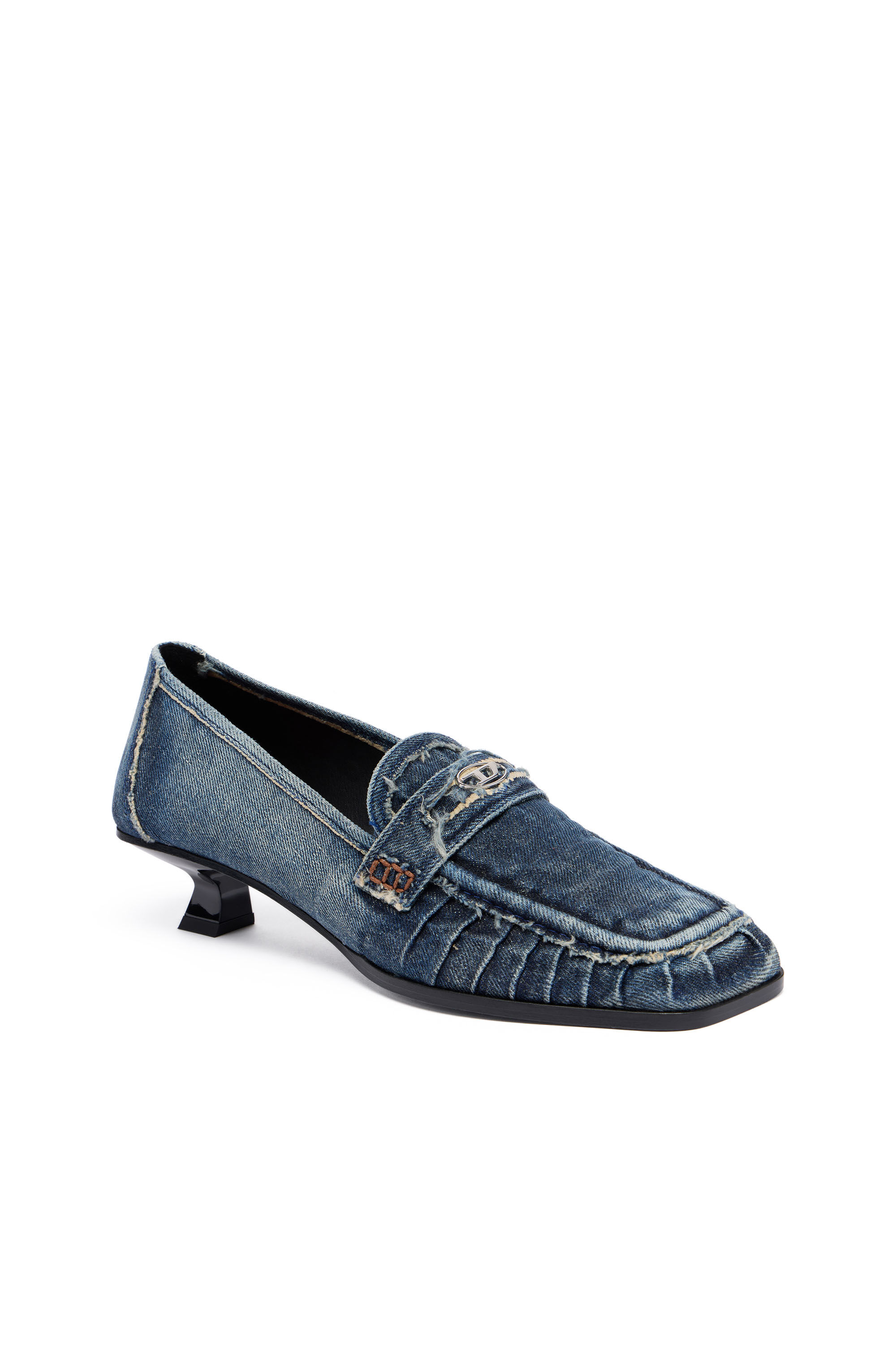 Women's D-Amber-Penny loafers in denim | Blue | Diesel {{Country}}