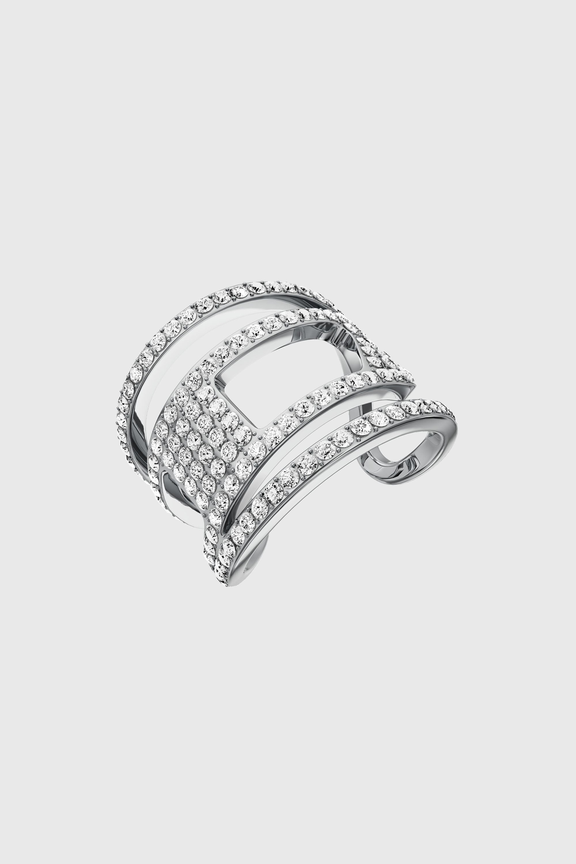 Diesel - DX1705040 JEWELLERY, Unisex's Stainless steel glitz D band ring in Silver - 1