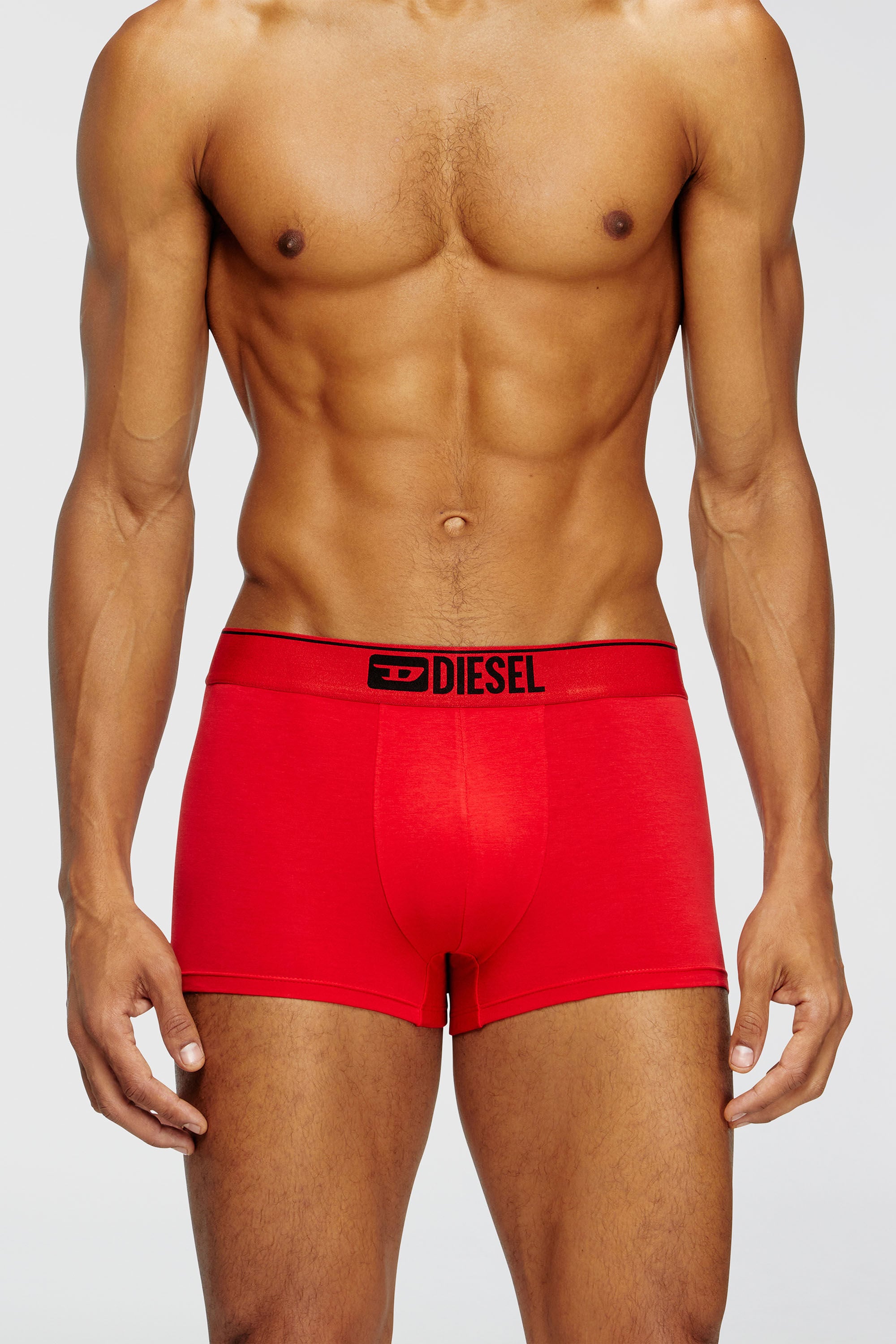 Diesel - UMBX-DAMIENTHREEPACK, Male's Three-pack of plain boxer briefs in Red/Black - 1