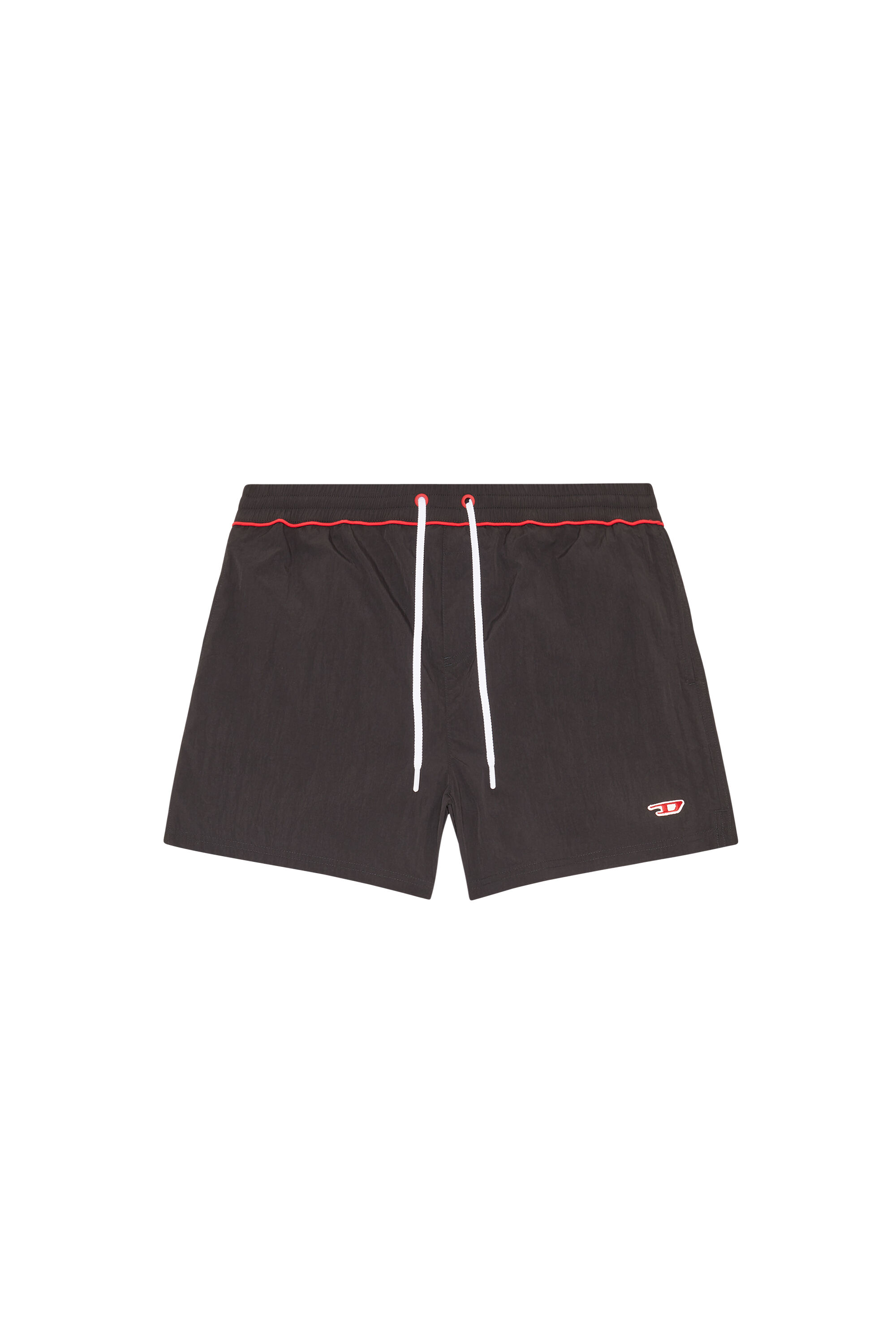 Diesel - BMBX-NICO, Male's Mid-length swim shorts with contrast piping in Black - 1