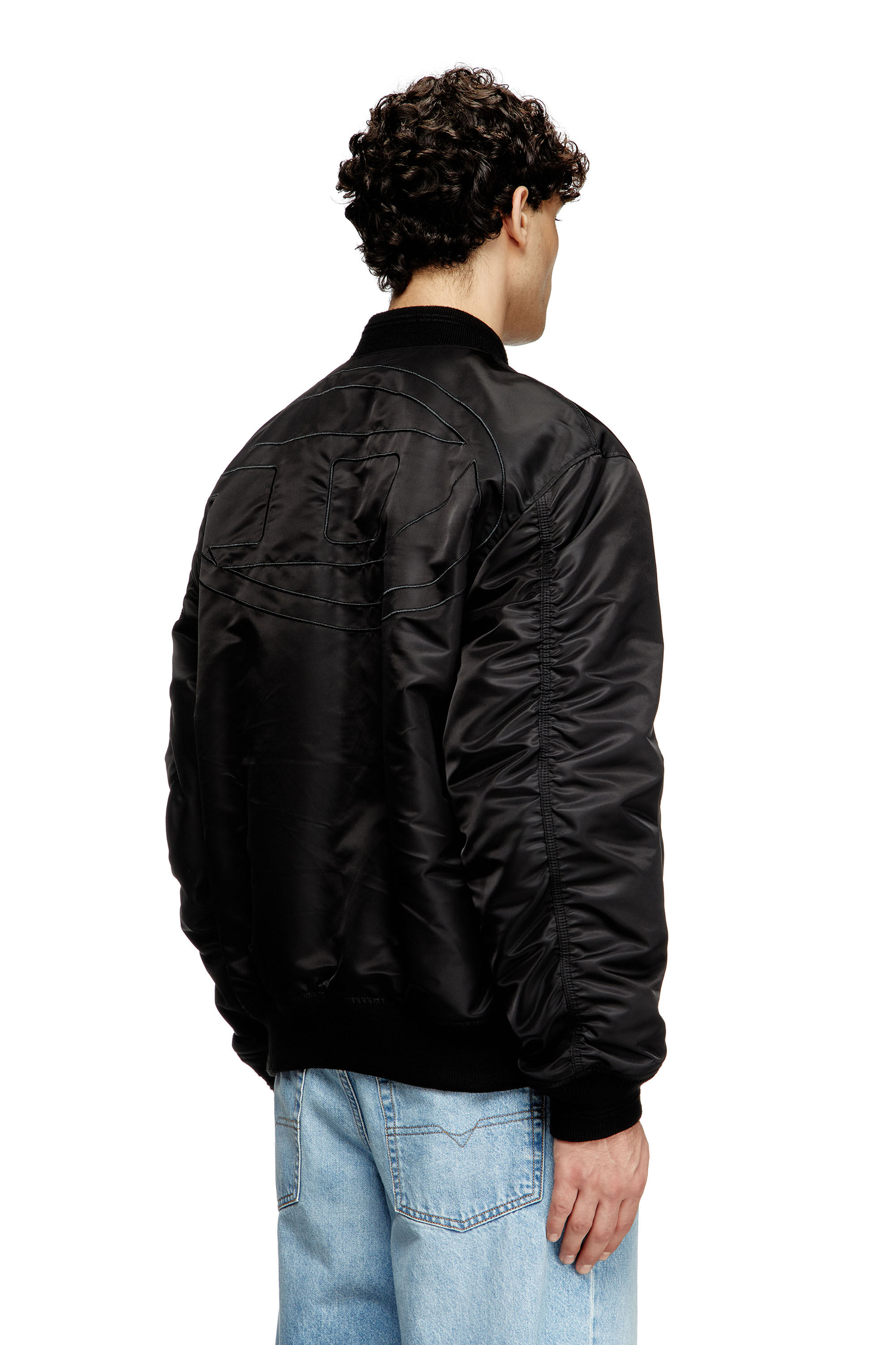 ジャケット・アウター diesel black bomber jacket Men's Bomber in padded nylon with Oval D | Black | Diesel