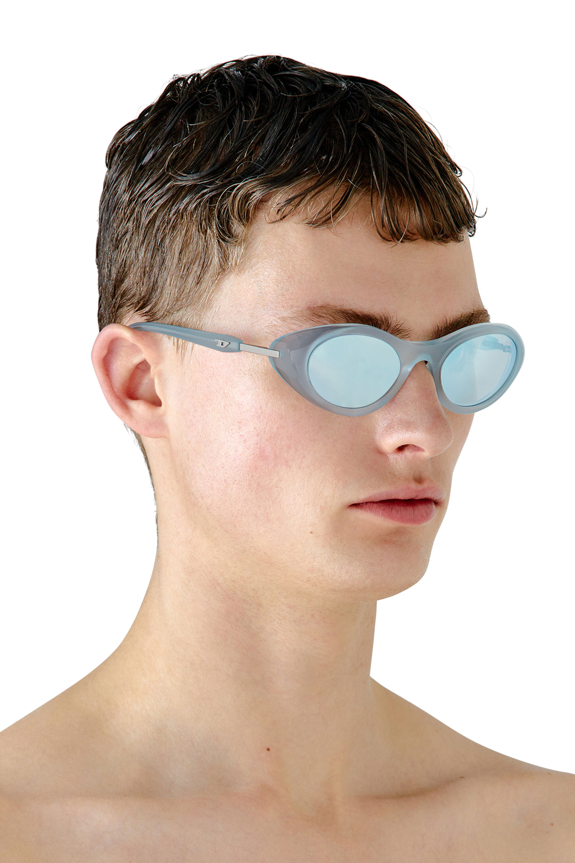 Diesel - 0DL2004, Unisex's Wrap-around shape sunglasses in Light Blue - 4