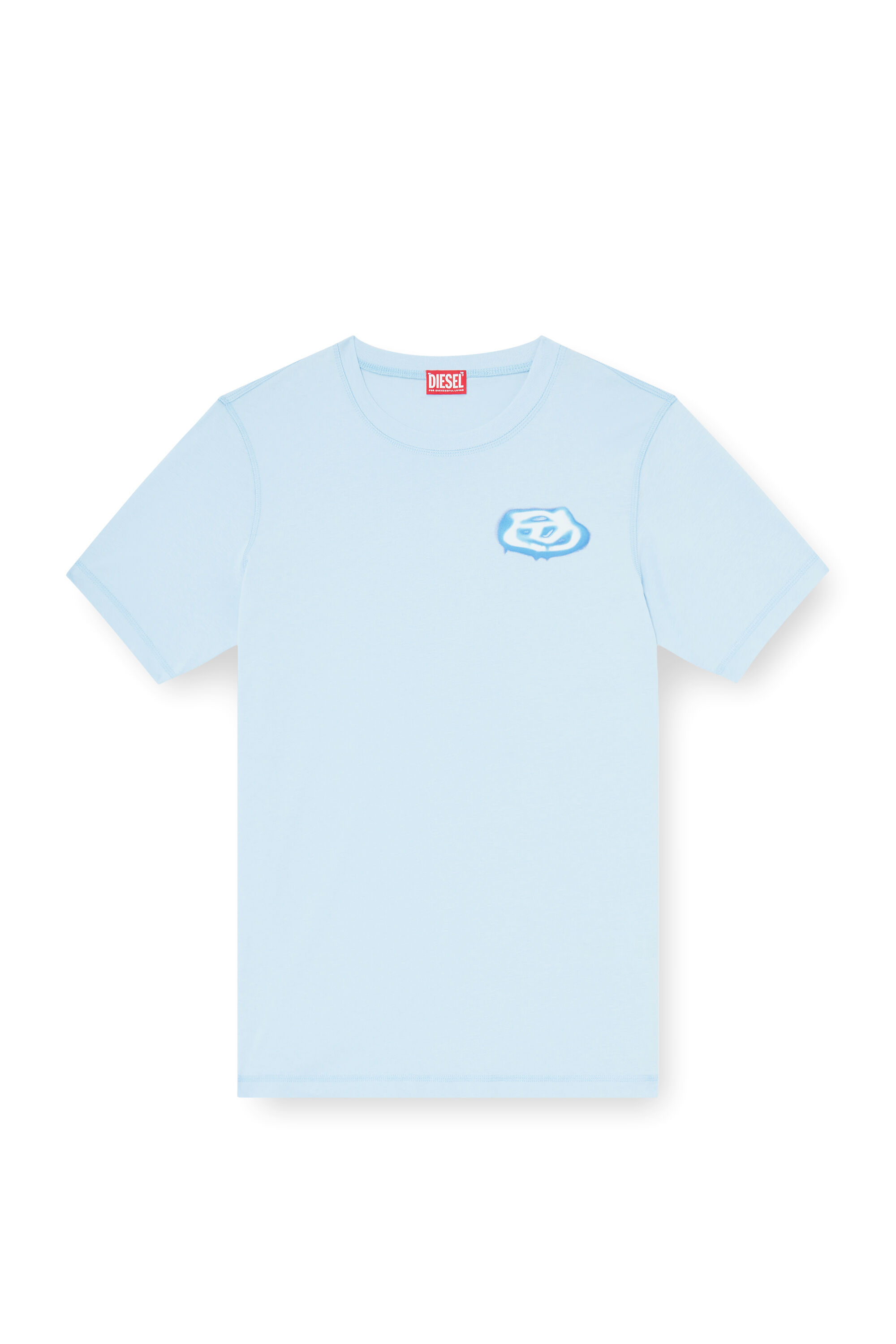 Men's T-shirt with Oval D logo print | Blue | Diesel