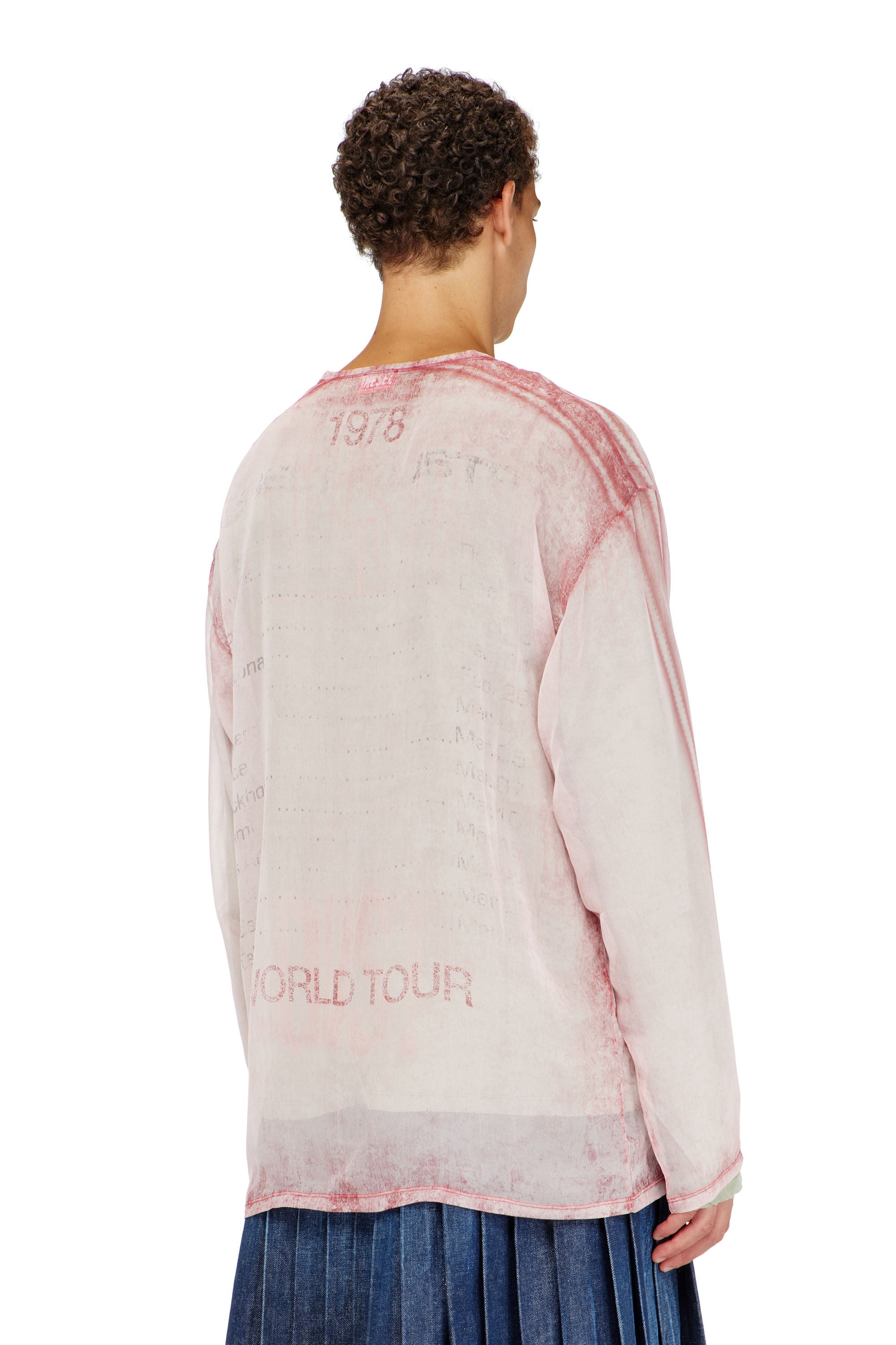 Diesel - T-DOUBLEX-LS, Man's Sheer chiffon top with concert graphics in null - 5
