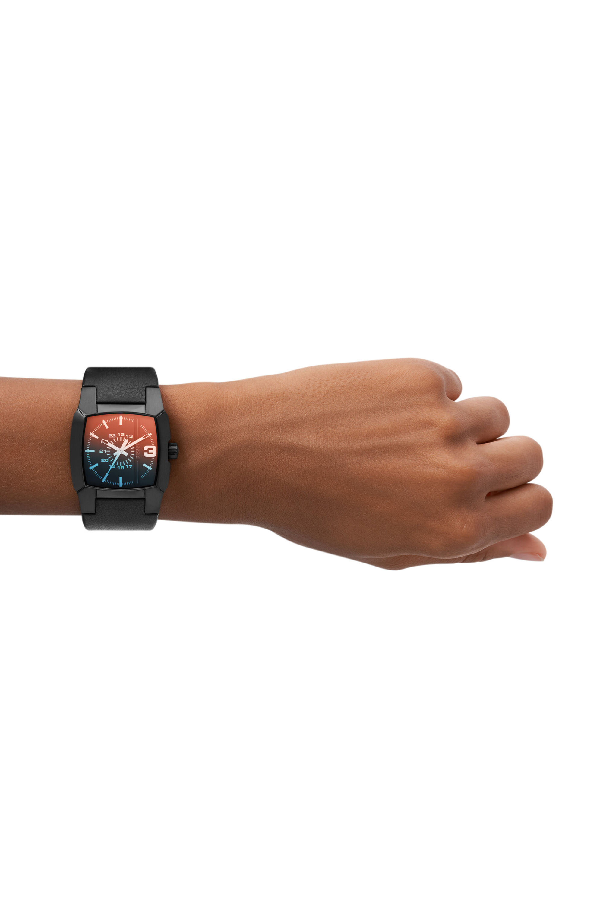 Diesel - DZ2000, Montre Cliffhanger en cuir noir Mixte in Noir - 4
