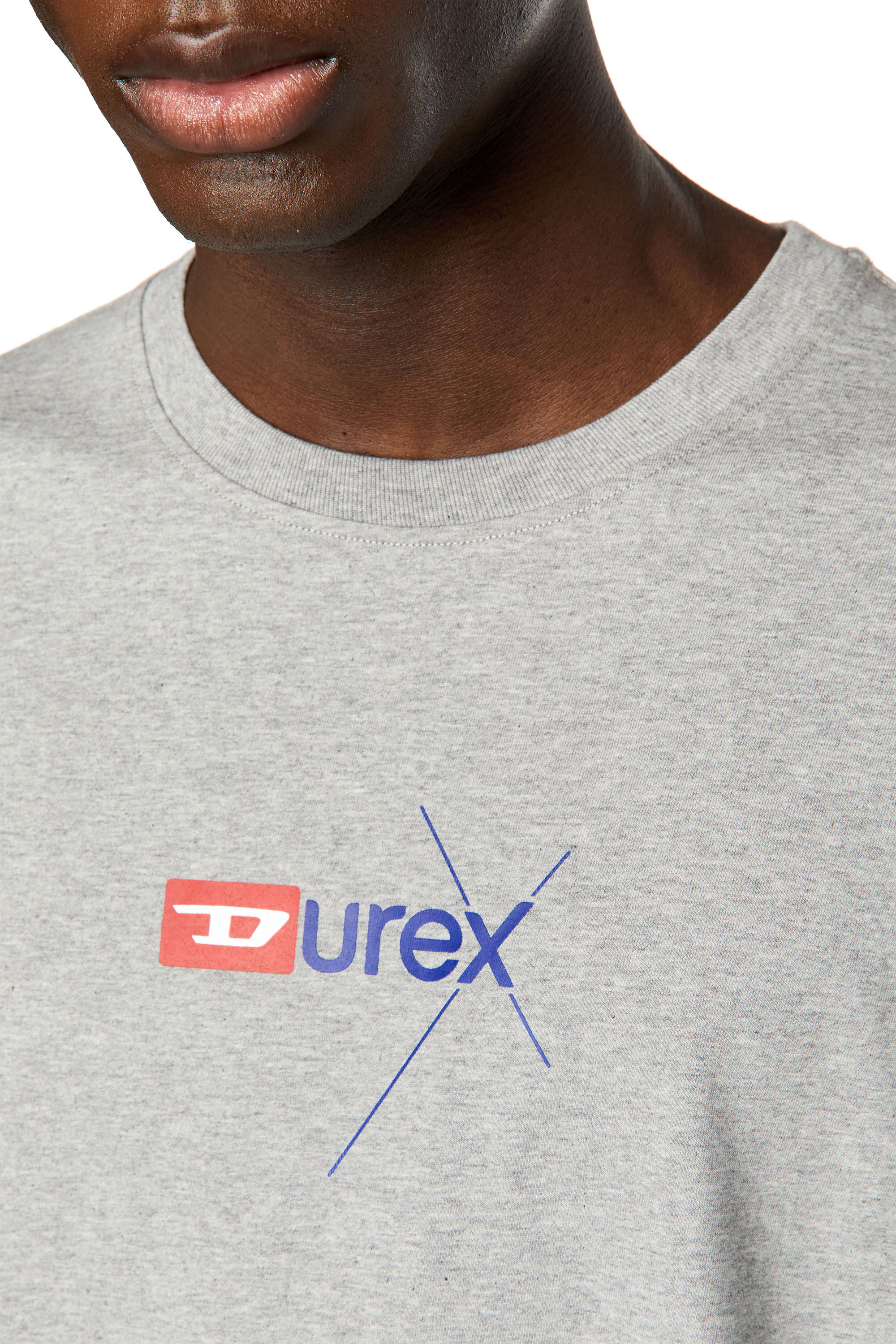 Diesel - DX-T-NLABEL, T-shirt en tissu mélangé avec logo Durex Homme in Gris - 4