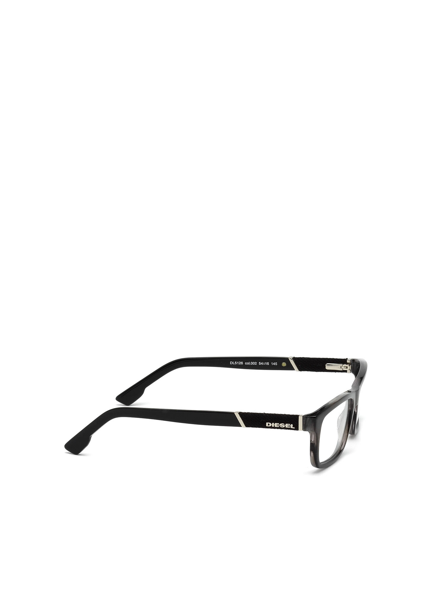 Diesel - DL5126, Unisex's Rectangular eyewear with leather insert in Black/Brown - 8